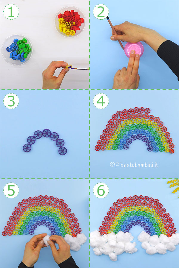 Come creare un arcobaleno con la pasta cruda