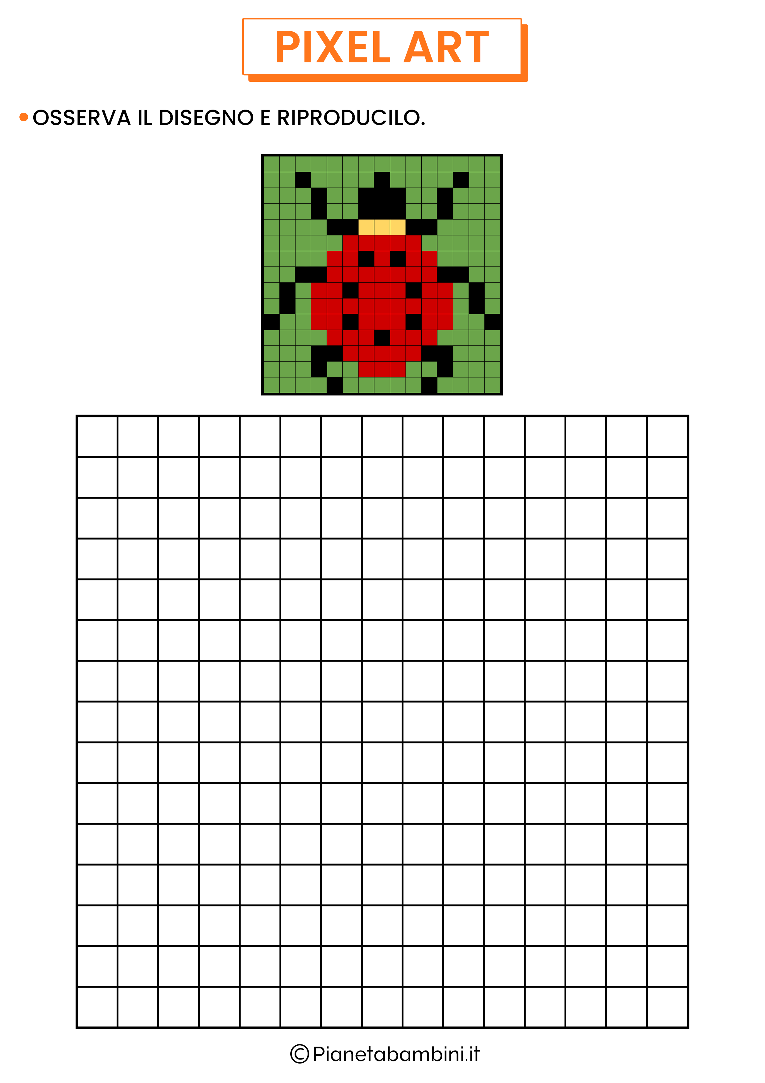 Pixel art facile coccinella