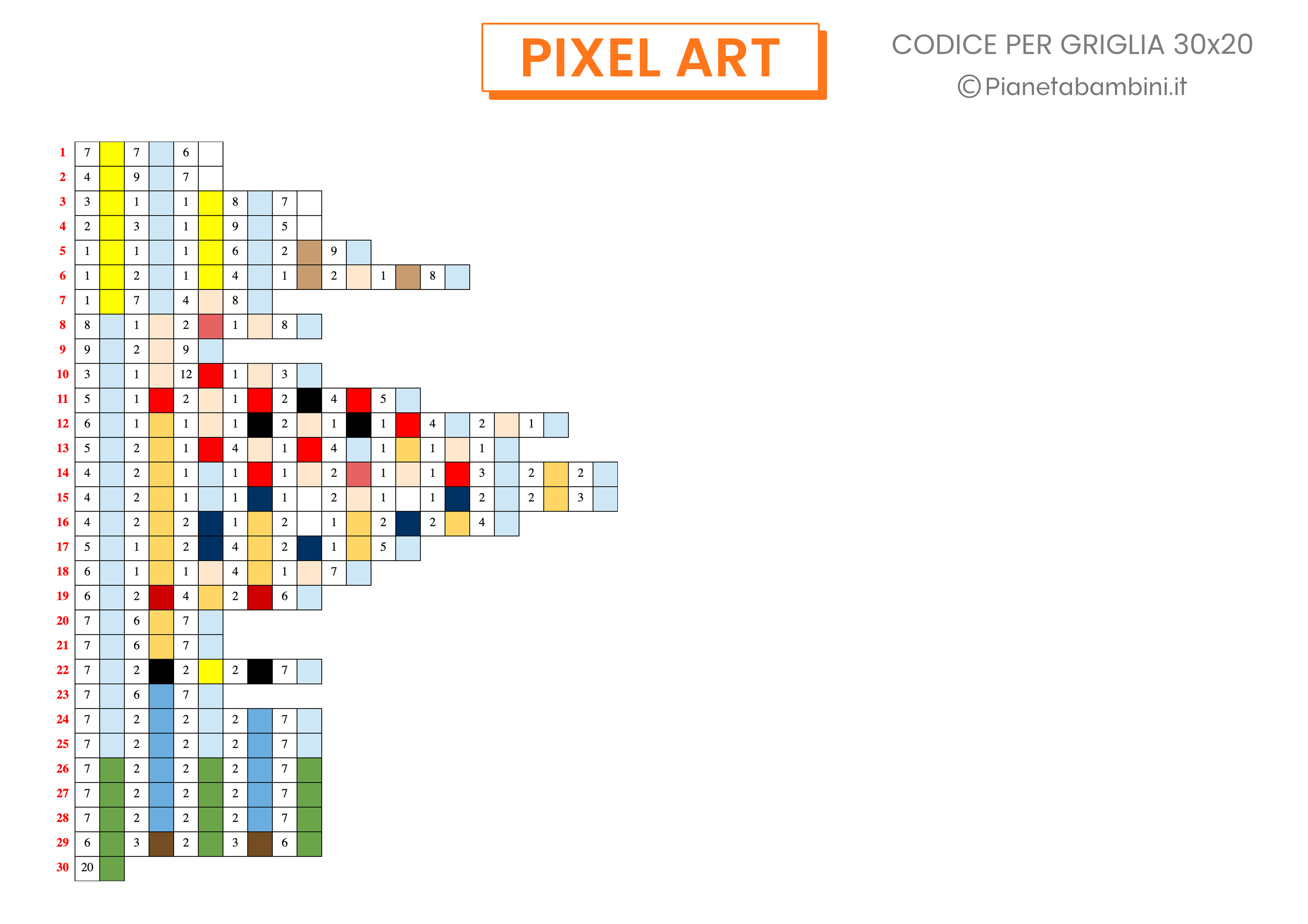 Schema Pixel Art Festa Papa Codice Difficile 01