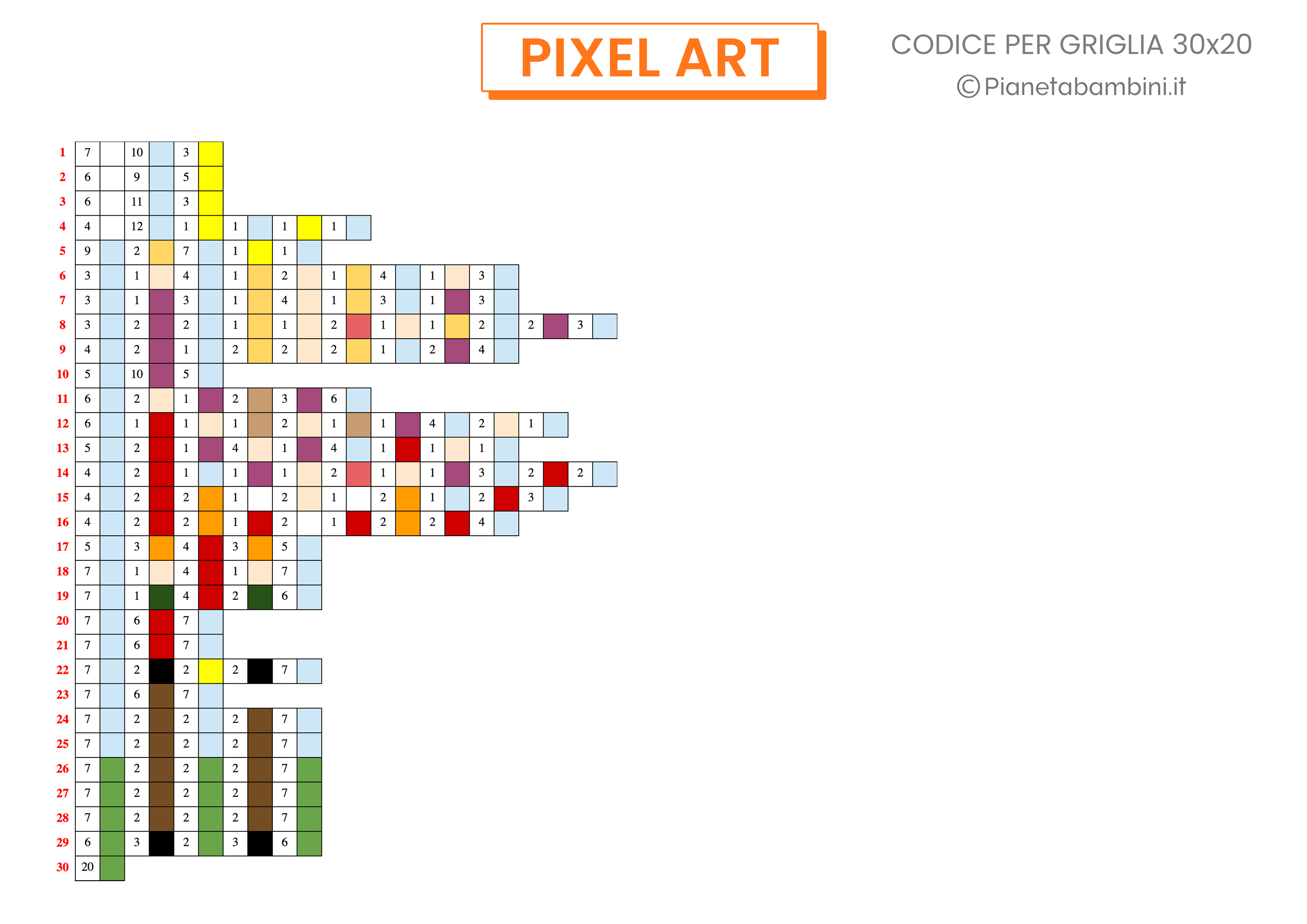 Schema Pixel Art Festa Papa Codice Difficile 02