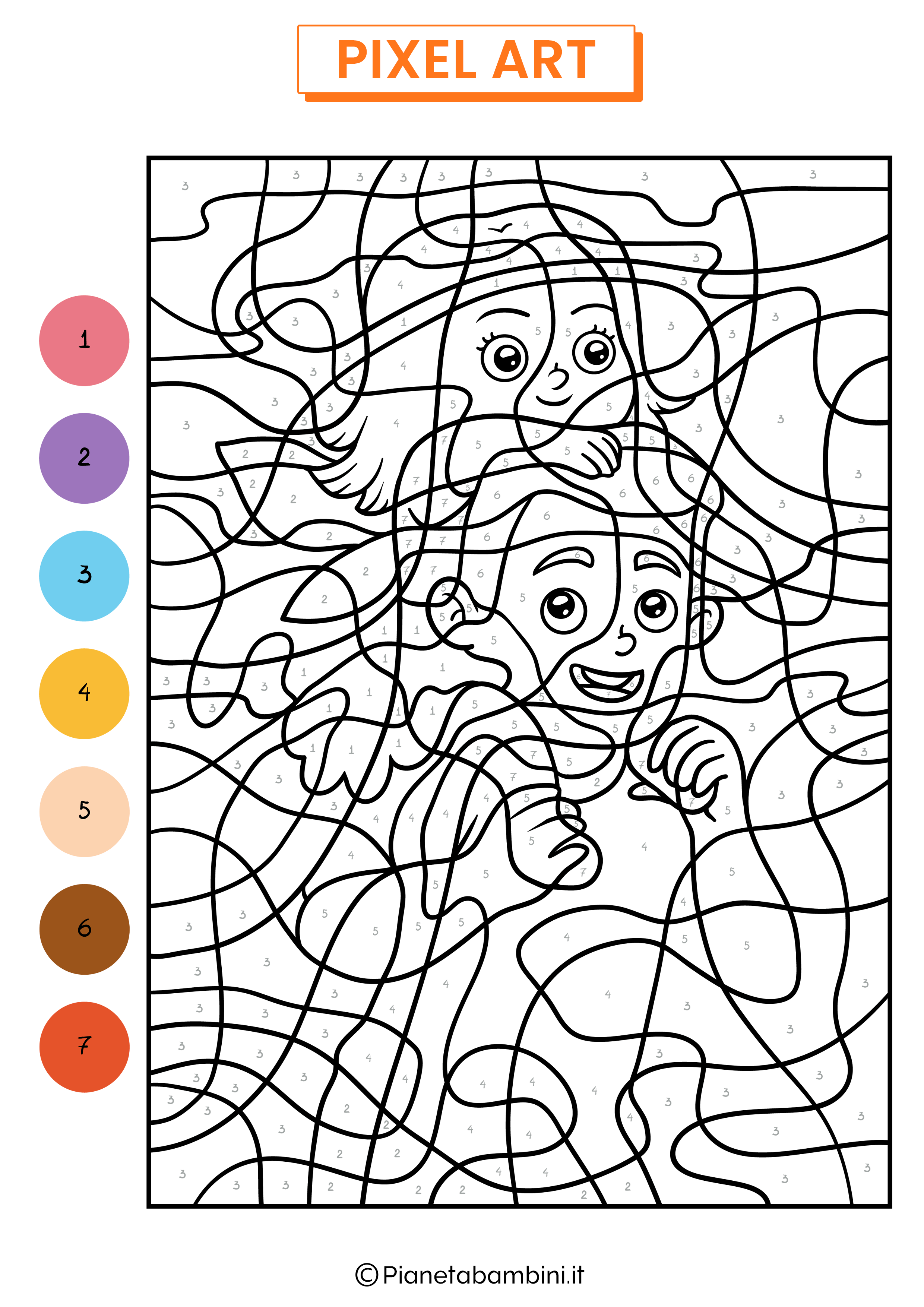 Schema Pixel Art Festa Papa Colora Numeri 02