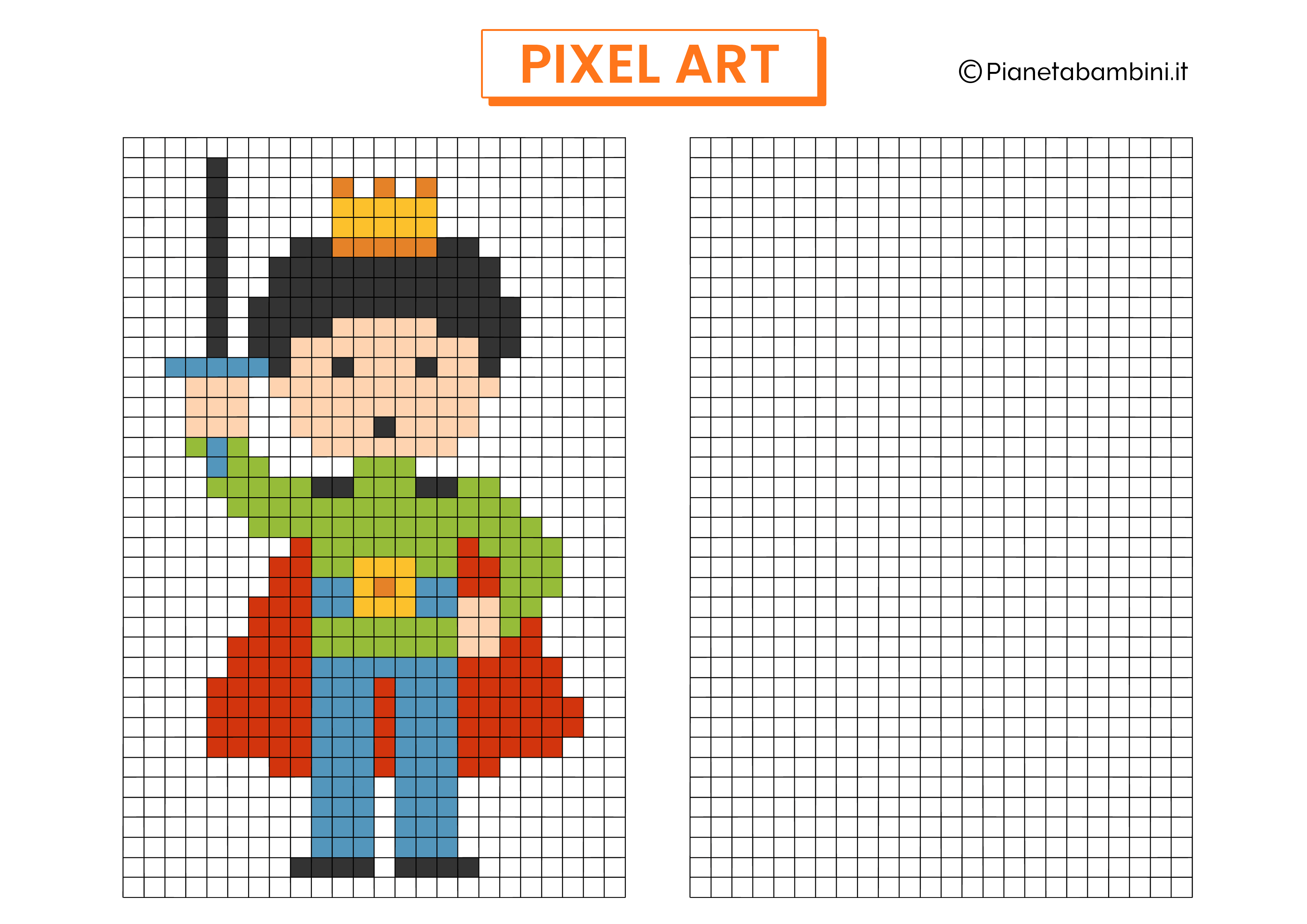 Schema Pixel Art Festa Papa Da Copiare