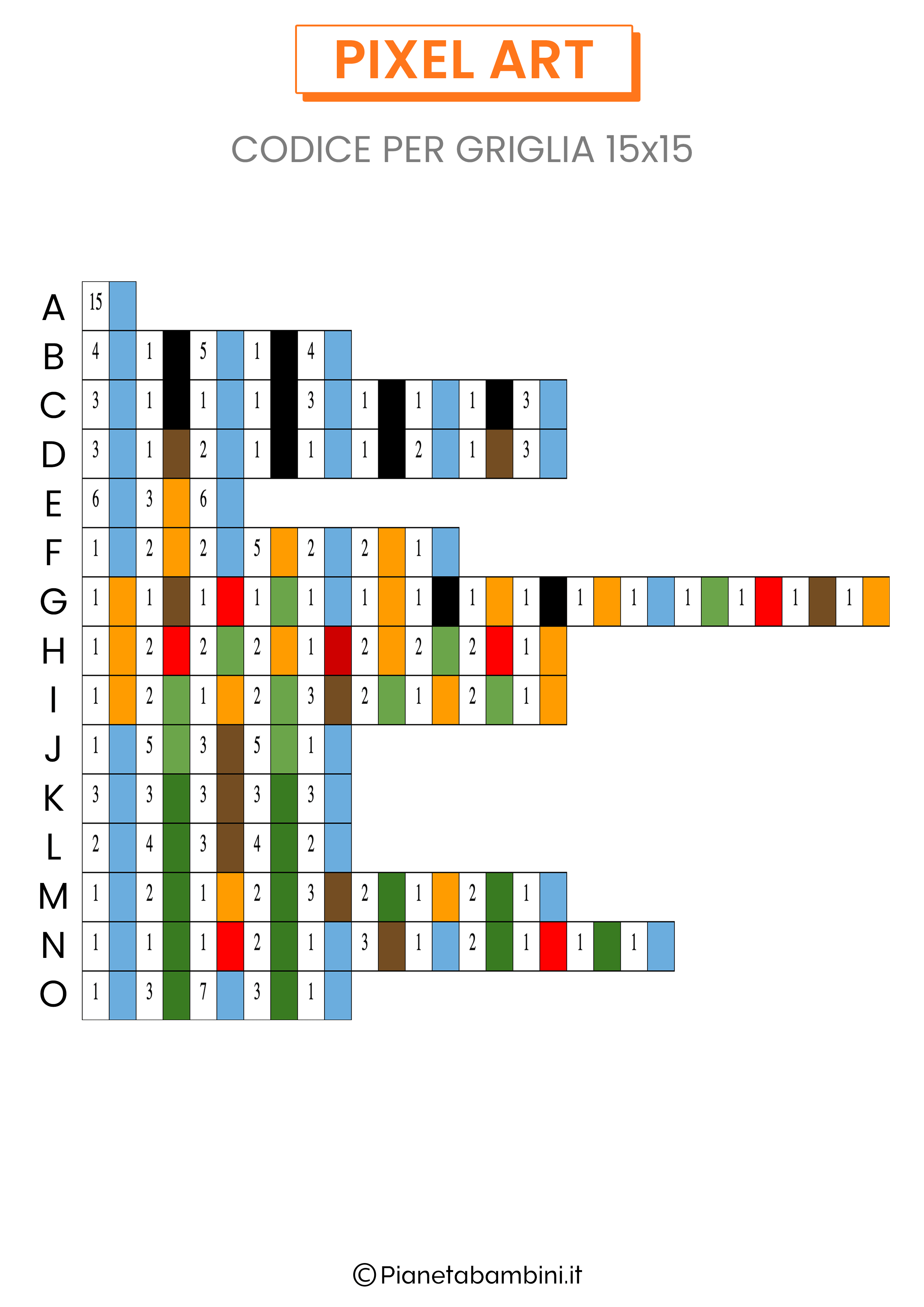 Schema Pixel Art Primavera Codice 03