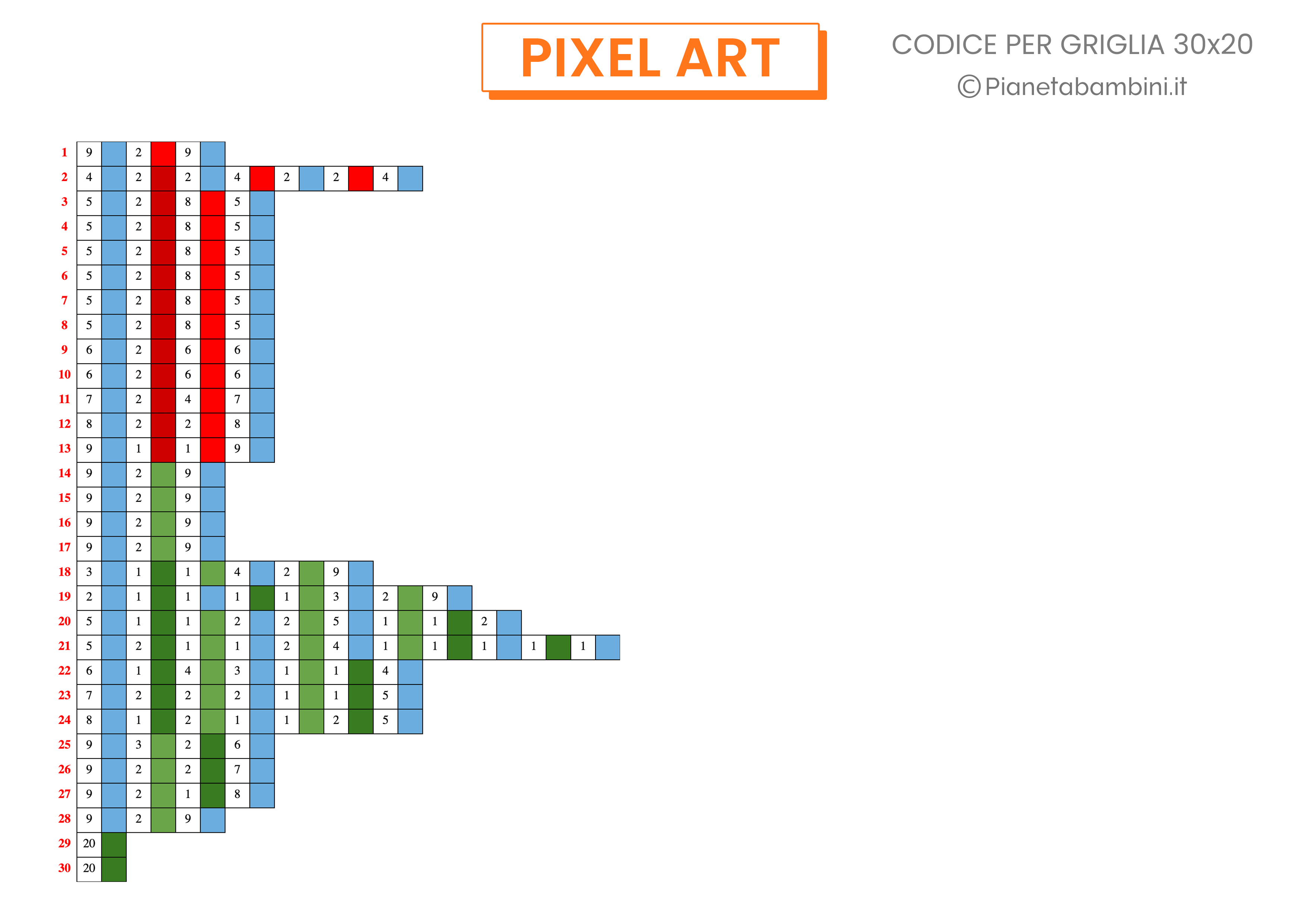 Schema Pixel Art Primavera Codice Difficile 03