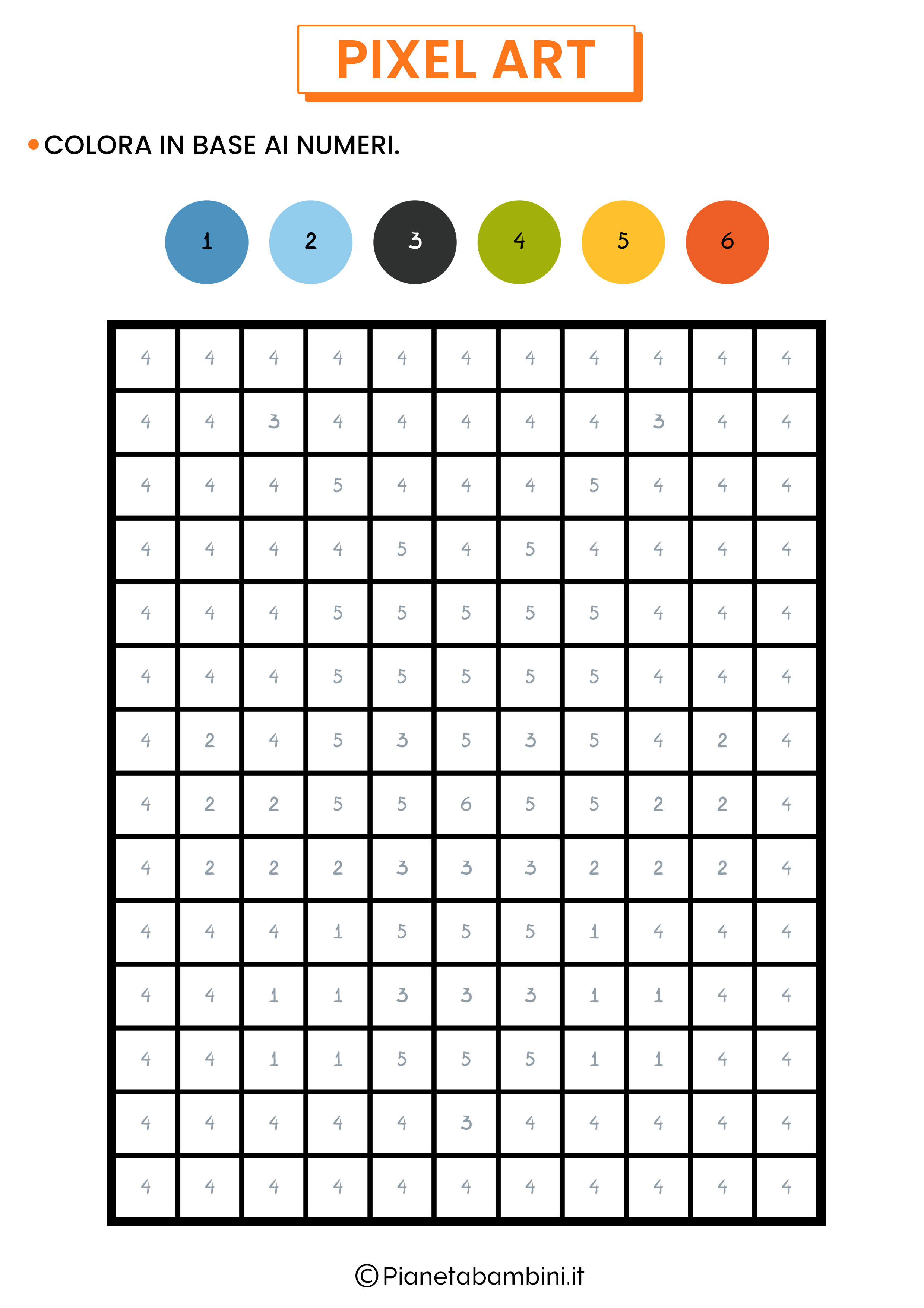 Schema Pixel Art Primavera Colora Numeri 02