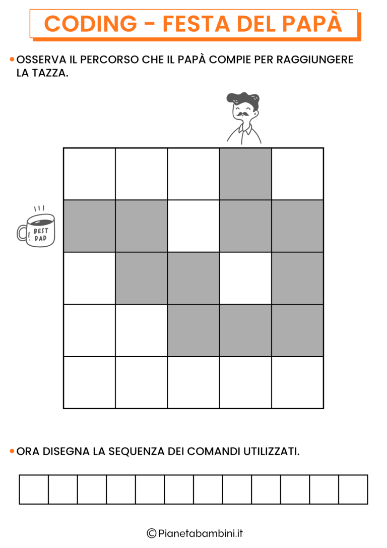 Schede di Coding sulla Festa del Papà | PianetaBambini.it