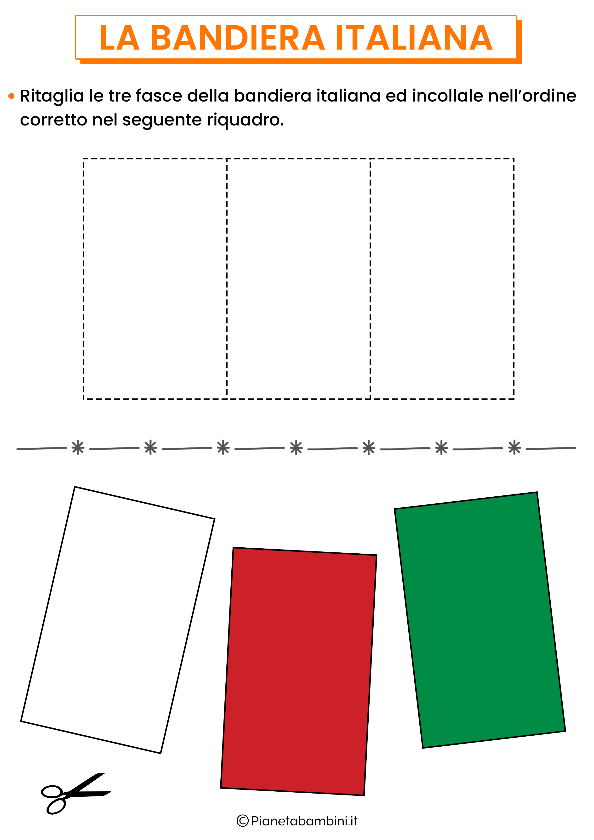 Schede didattiche sulla Bandiera Italiana da stampare 02