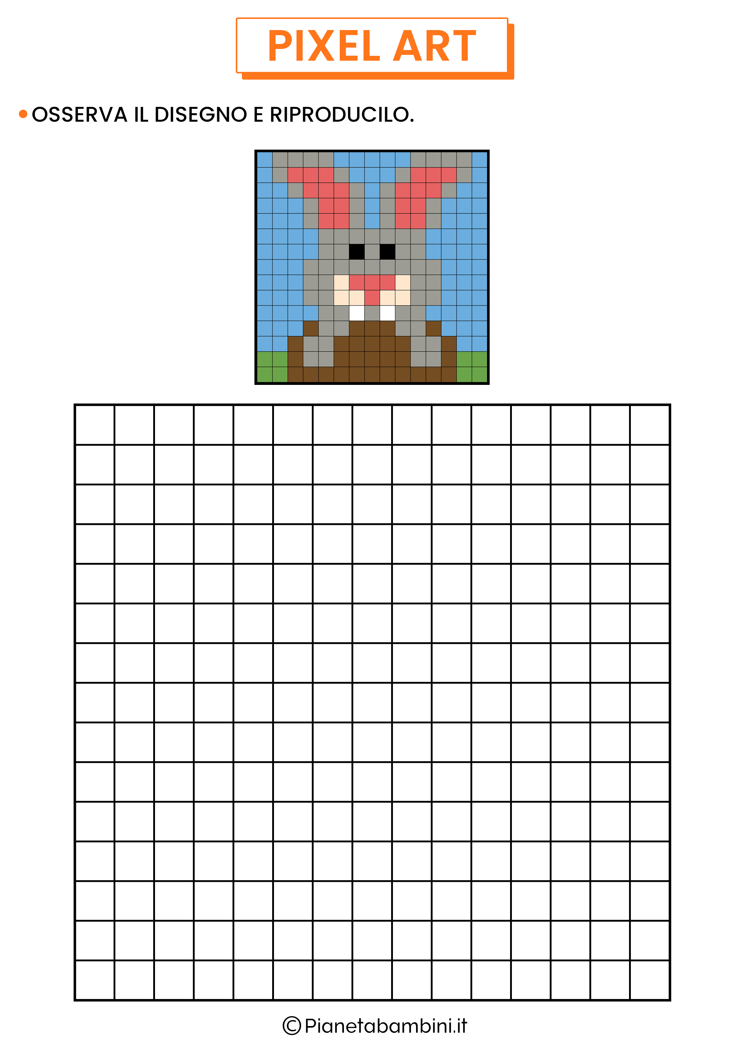 Pixel Art Coniglio da copiare