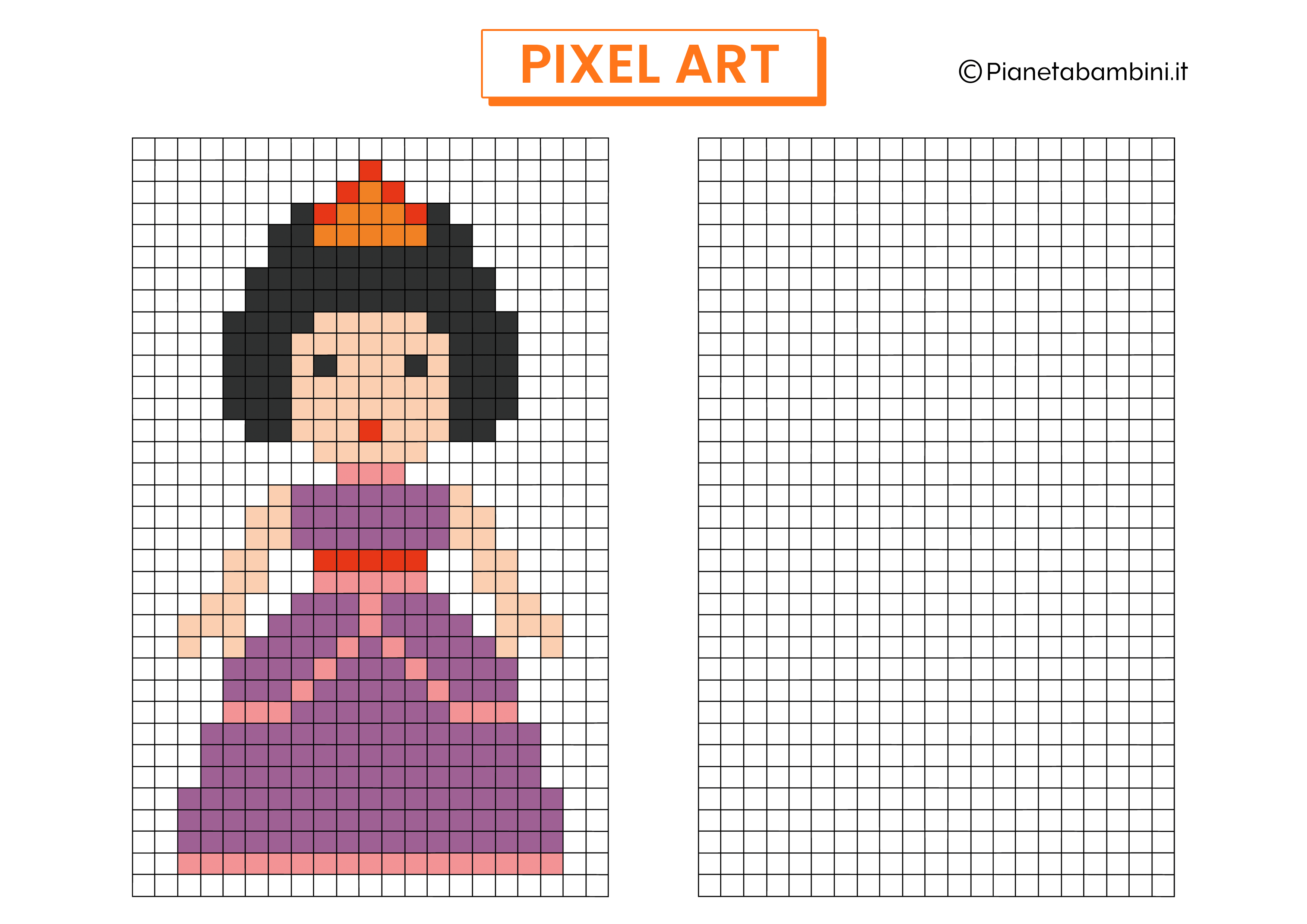 Pixel Art Festa della Mamma da stampare e copiare 02