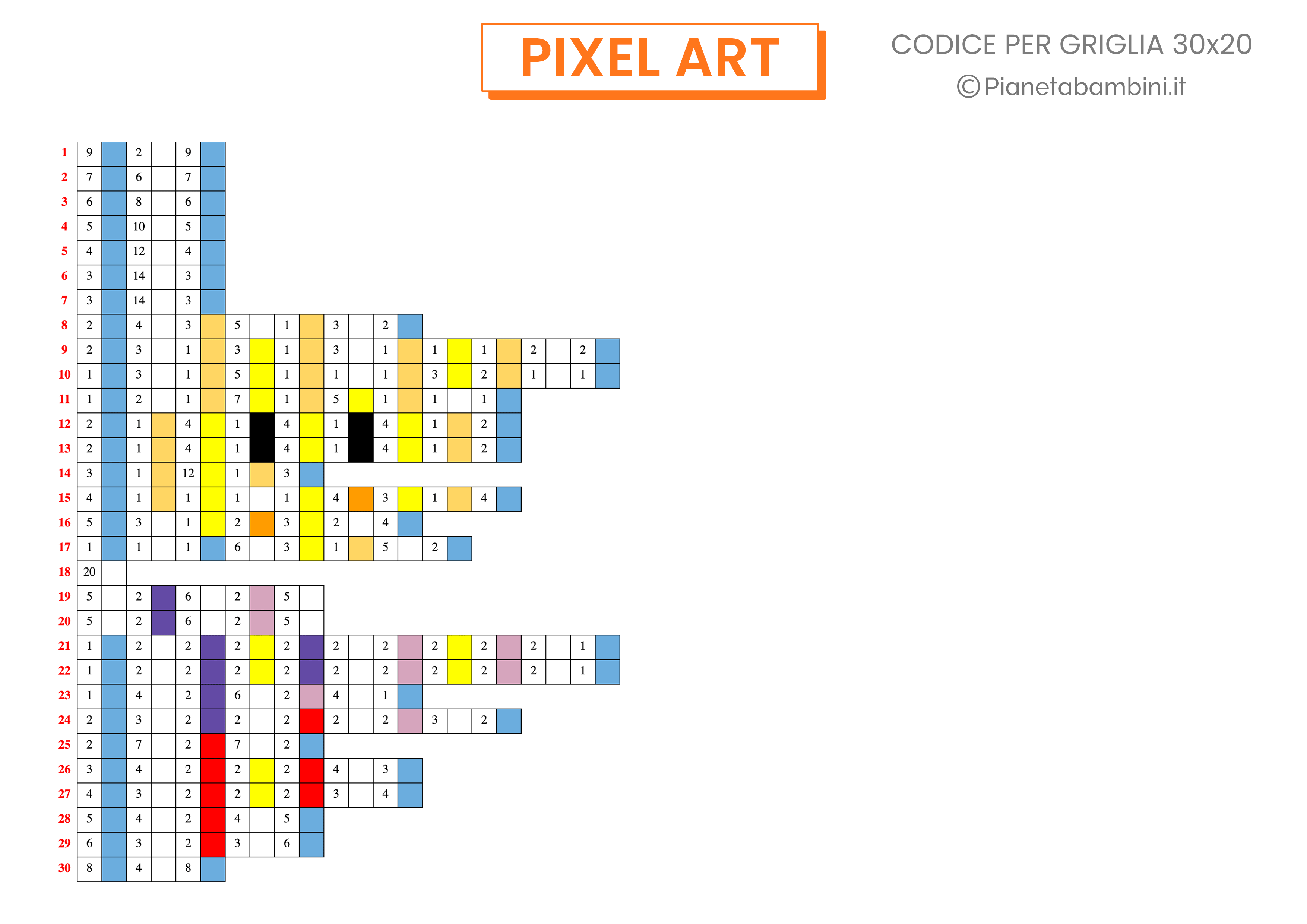Pixel Art Pasqua Codice Difficile 01