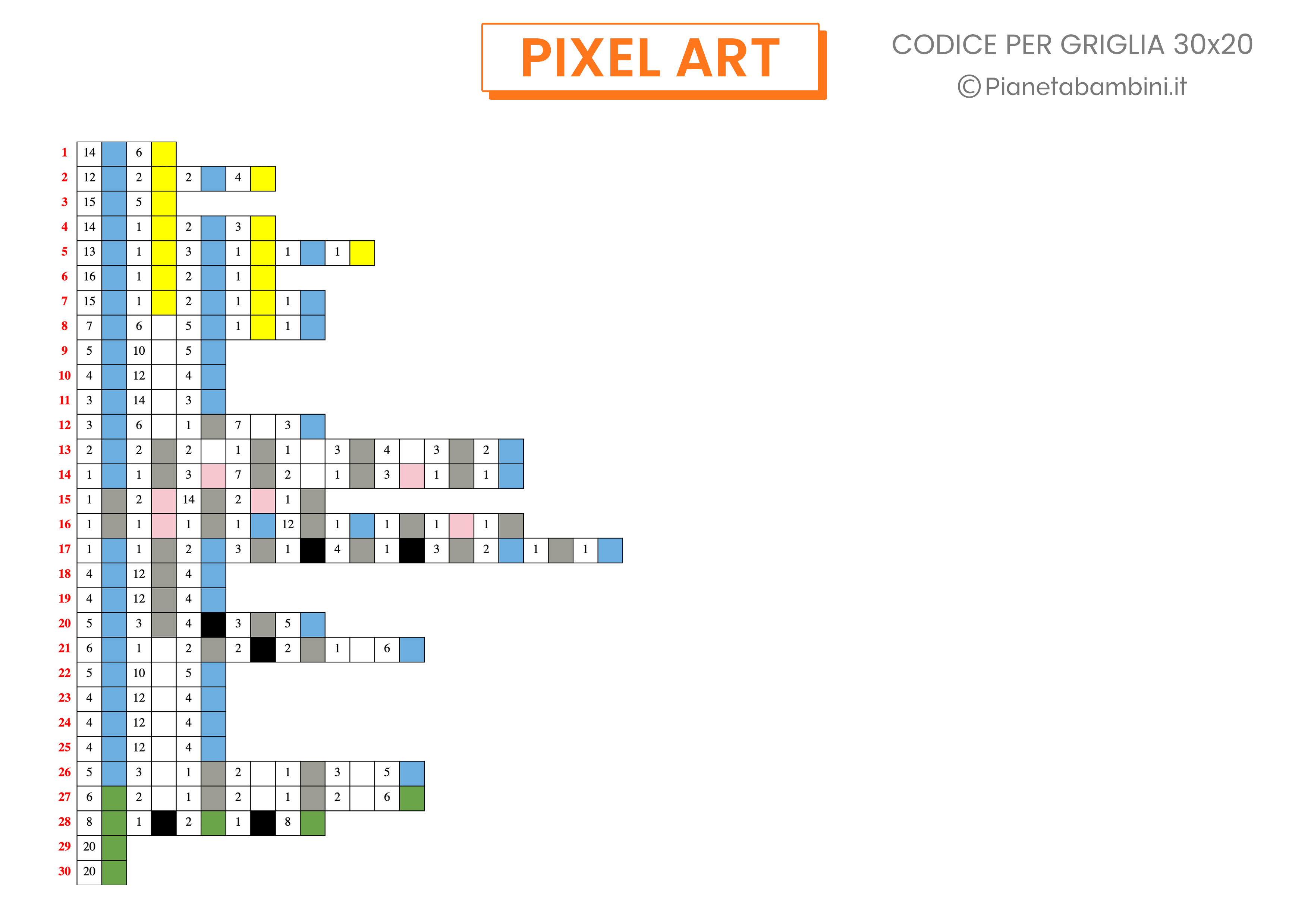 Pixel Art Pasqua Codice Difficile 03