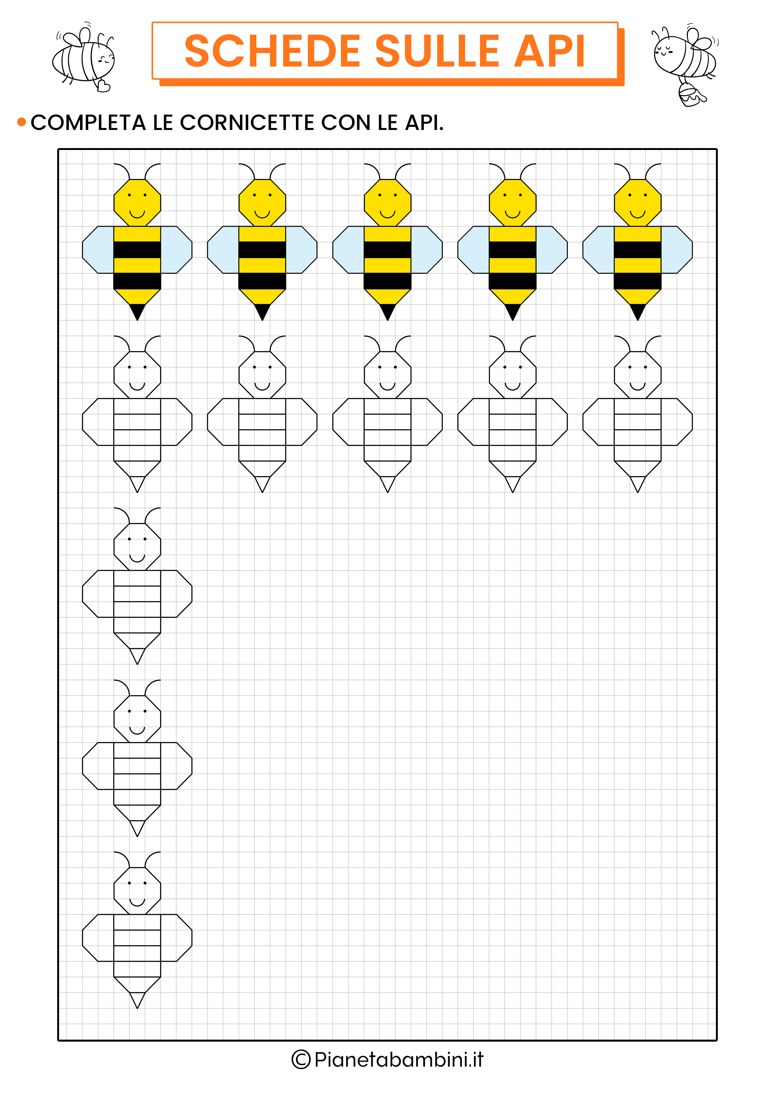 Schede didattiche api classe terza da stampare 1