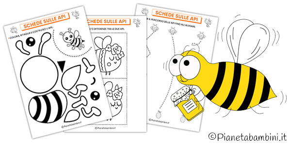 Schede didattiche sulle api per la scuola dell'infanzia da stampare