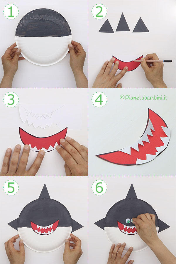 Come creare lo squalo con piatto di carta