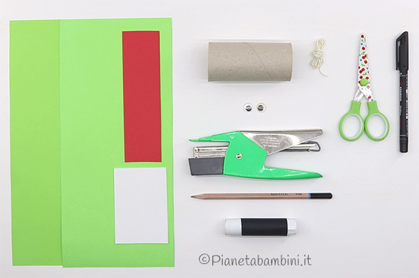 Occorrente per creare la rana con rotolo di carta
