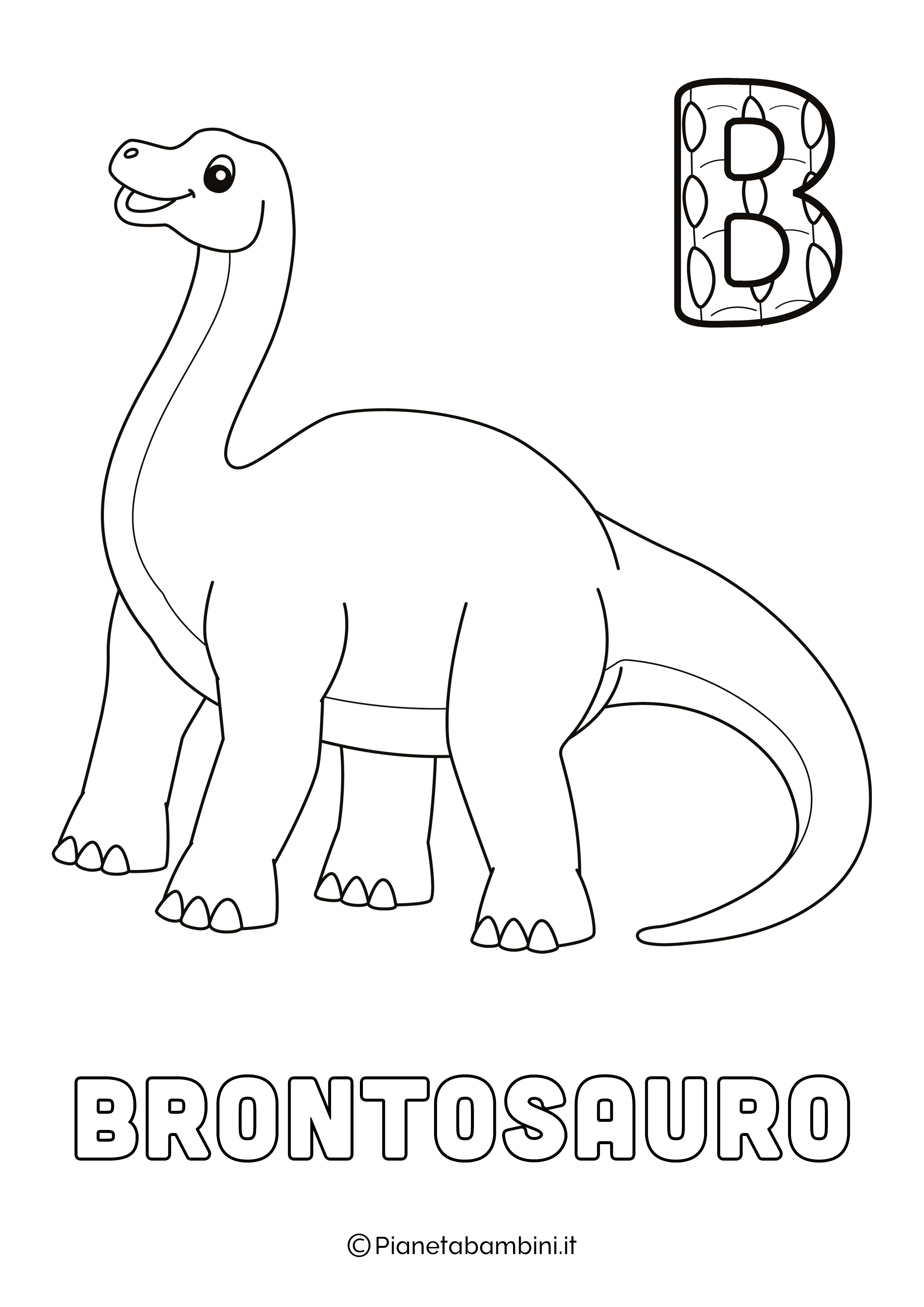 Alfabeto Dinosauri Lettera B da stampare