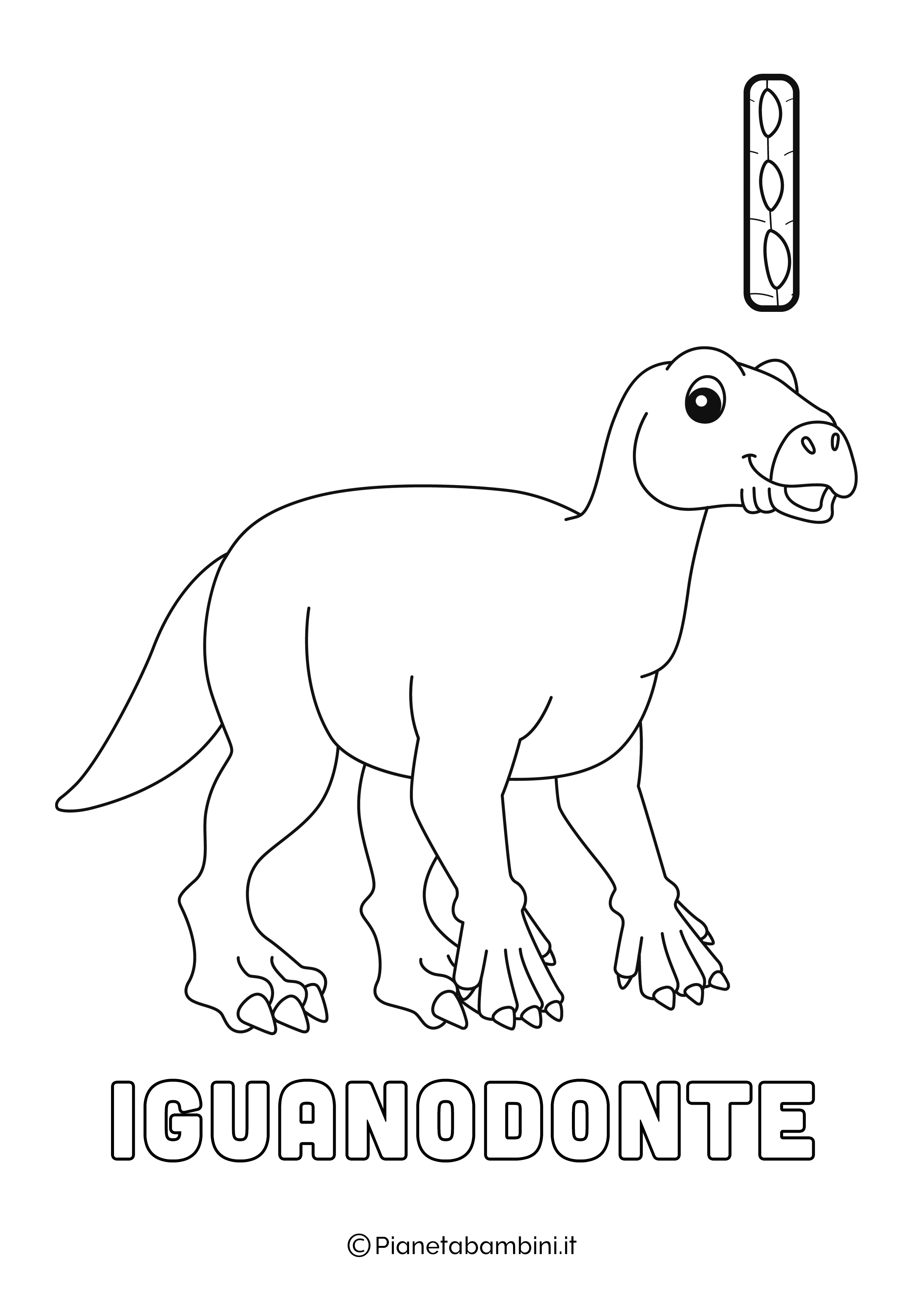 Alfabeto Dinosauri Lettera I da stampare