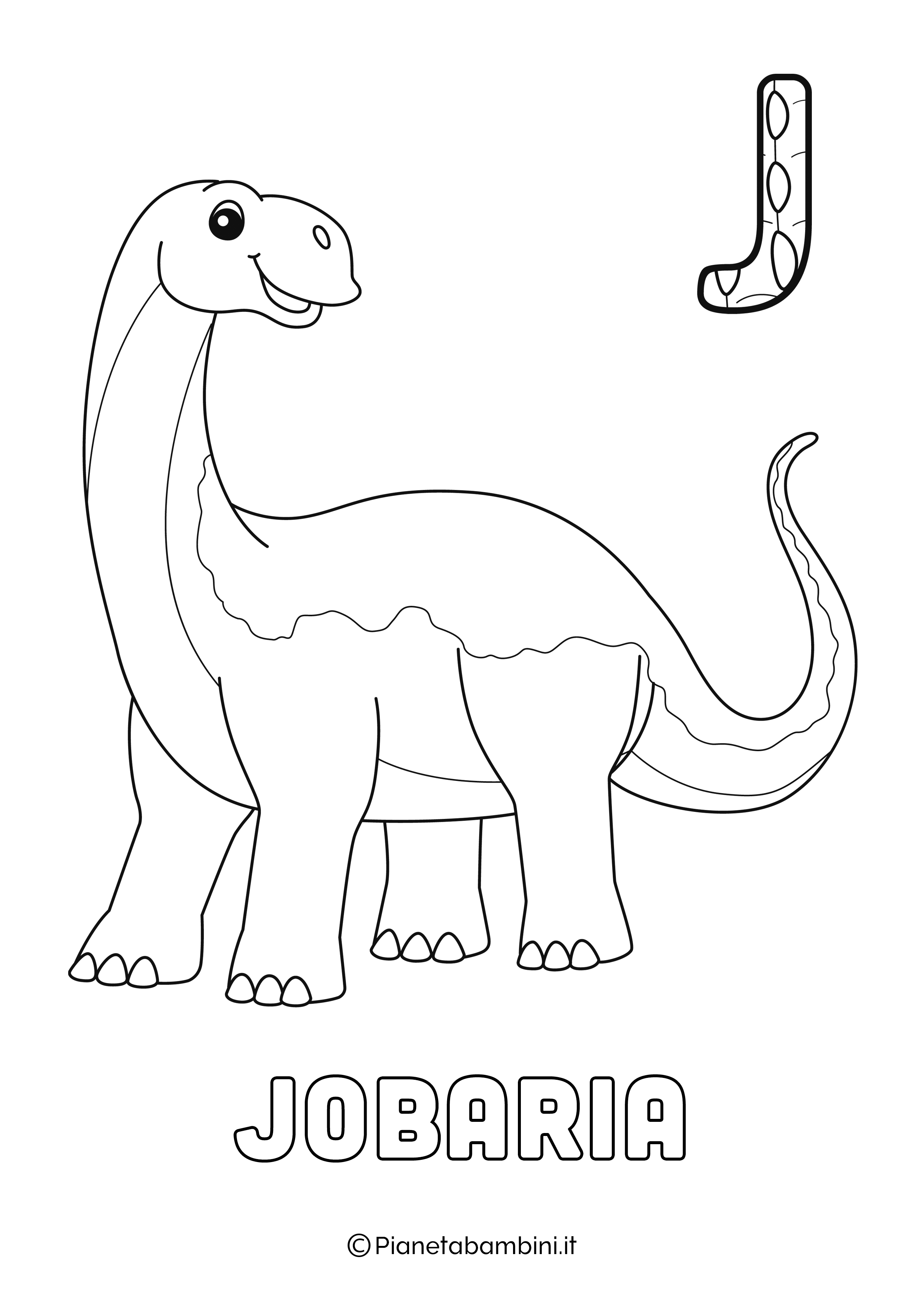 Alfabeto Dinosauri Lettera J da stampare