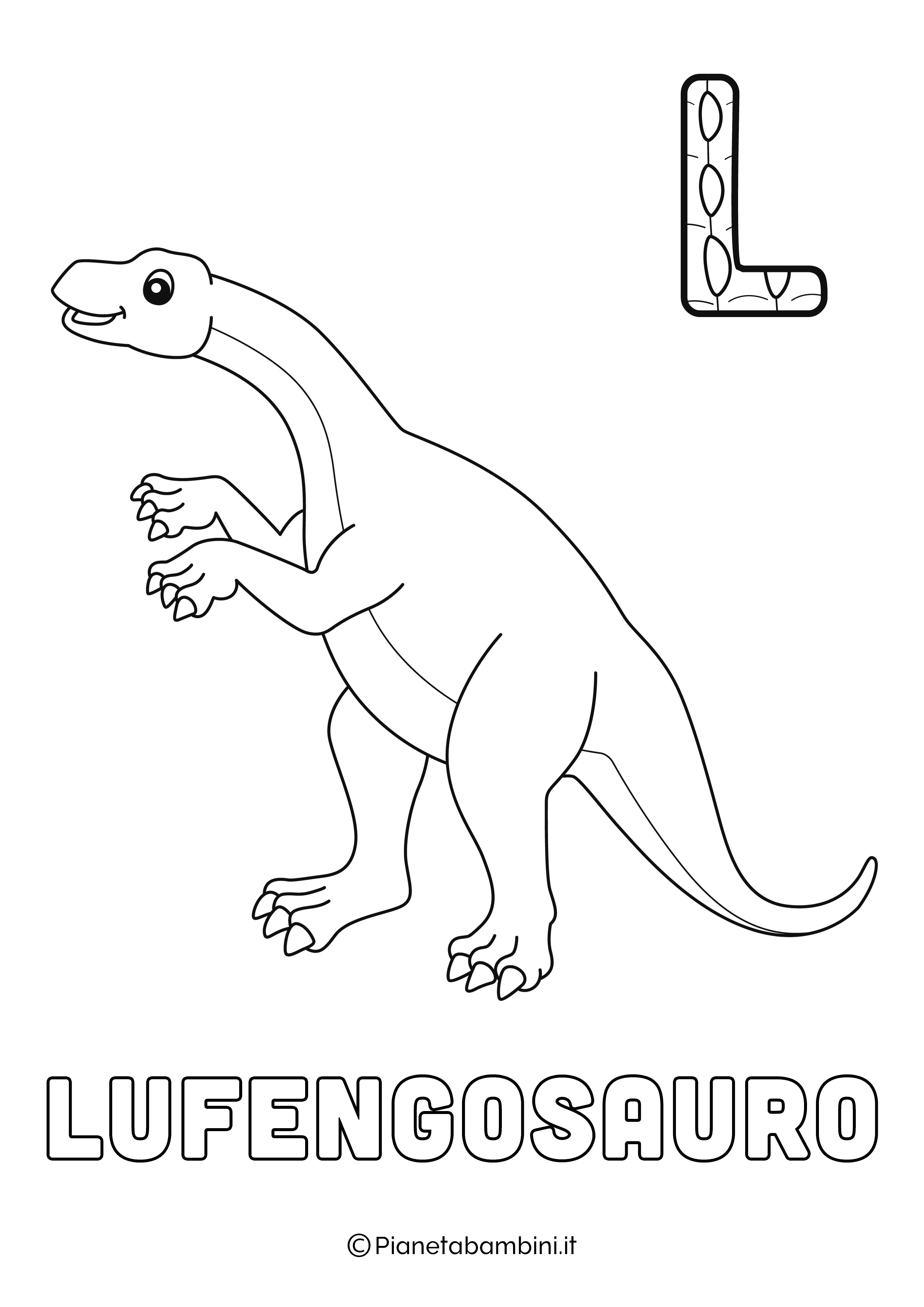 Alfabeto Dinosauri Lettera L da stampare