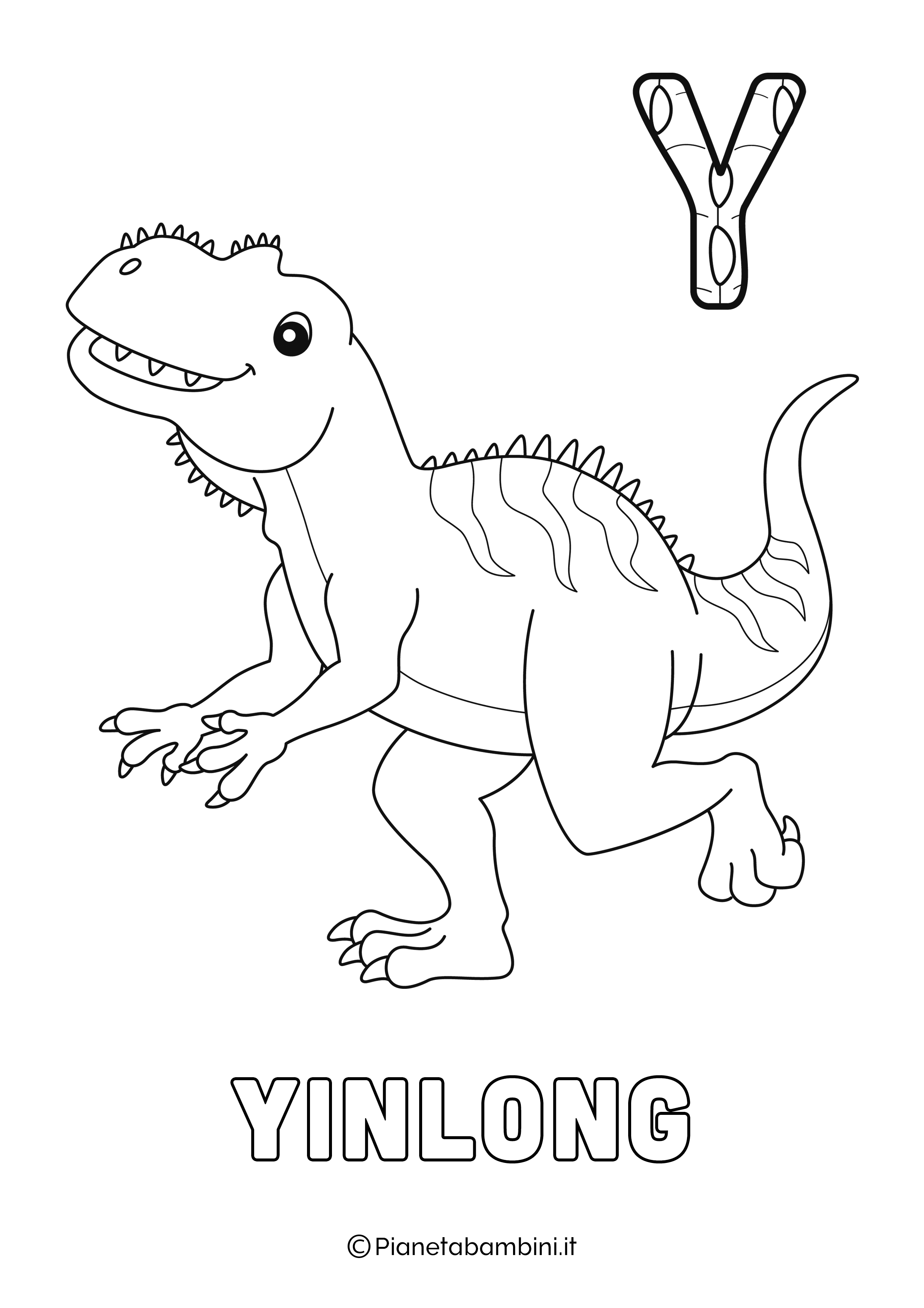Alfabeto Dinosauri Lettera Y da stampare