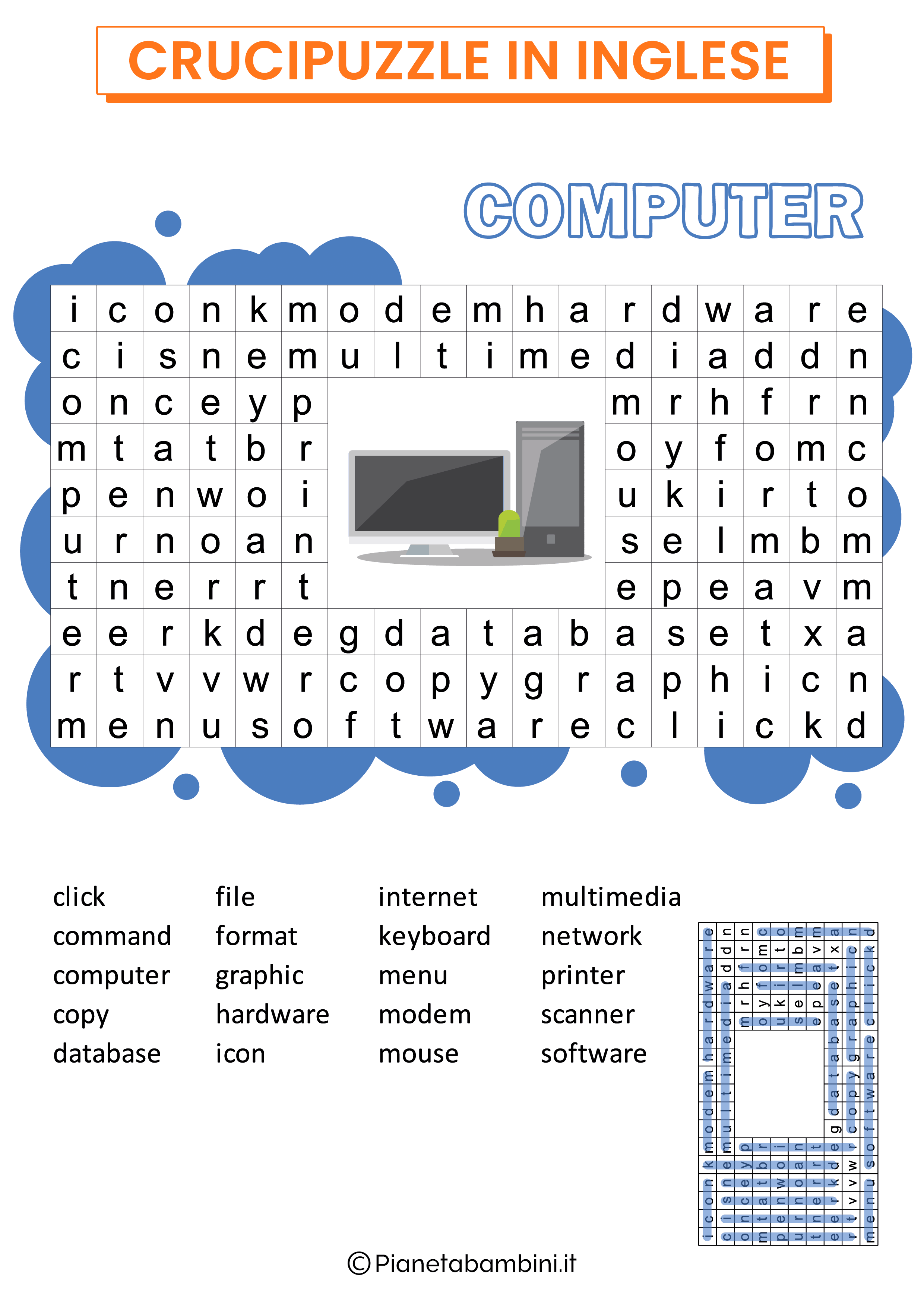 Crucipuzzle Inglese Computer