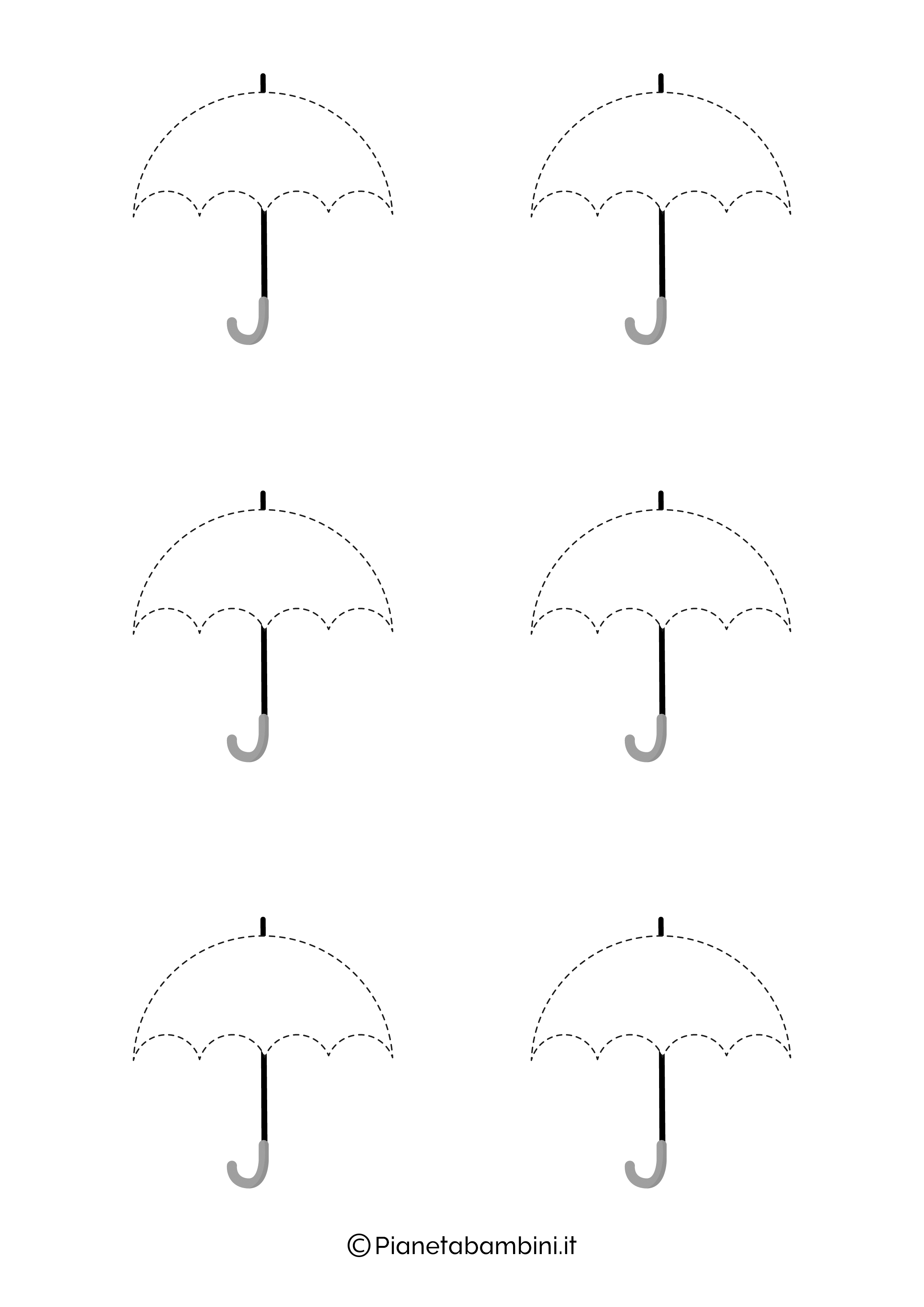 Scheda pregrafismo autunno ombrelli