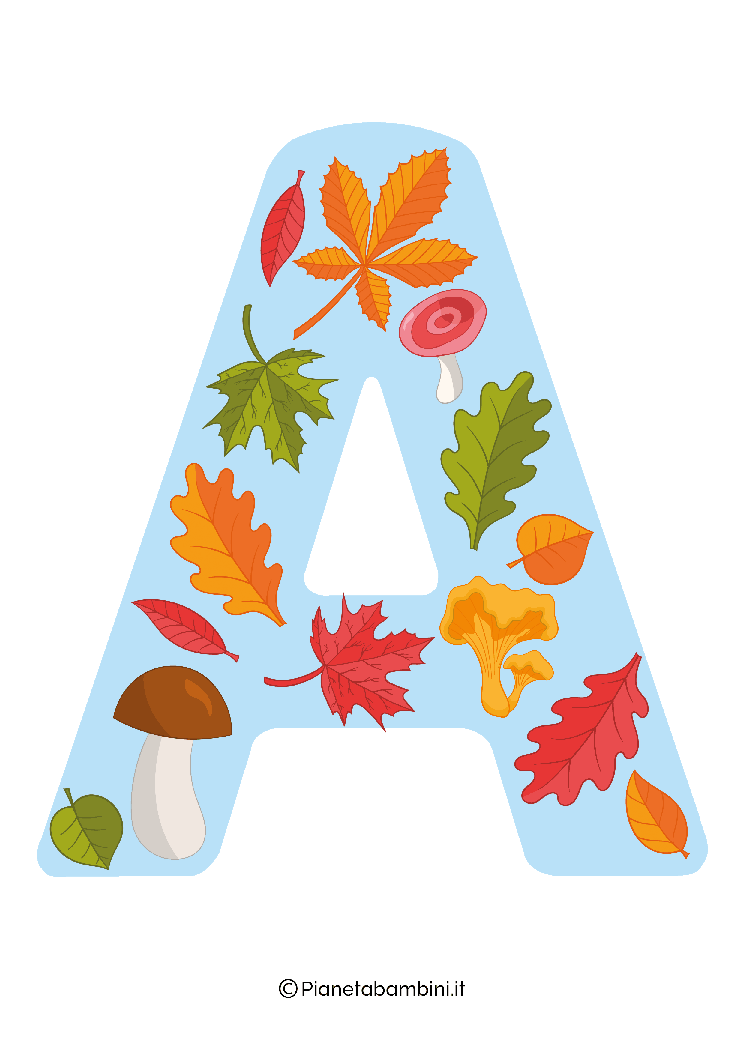 Lettera A dello striscione sull'autunno da stampare