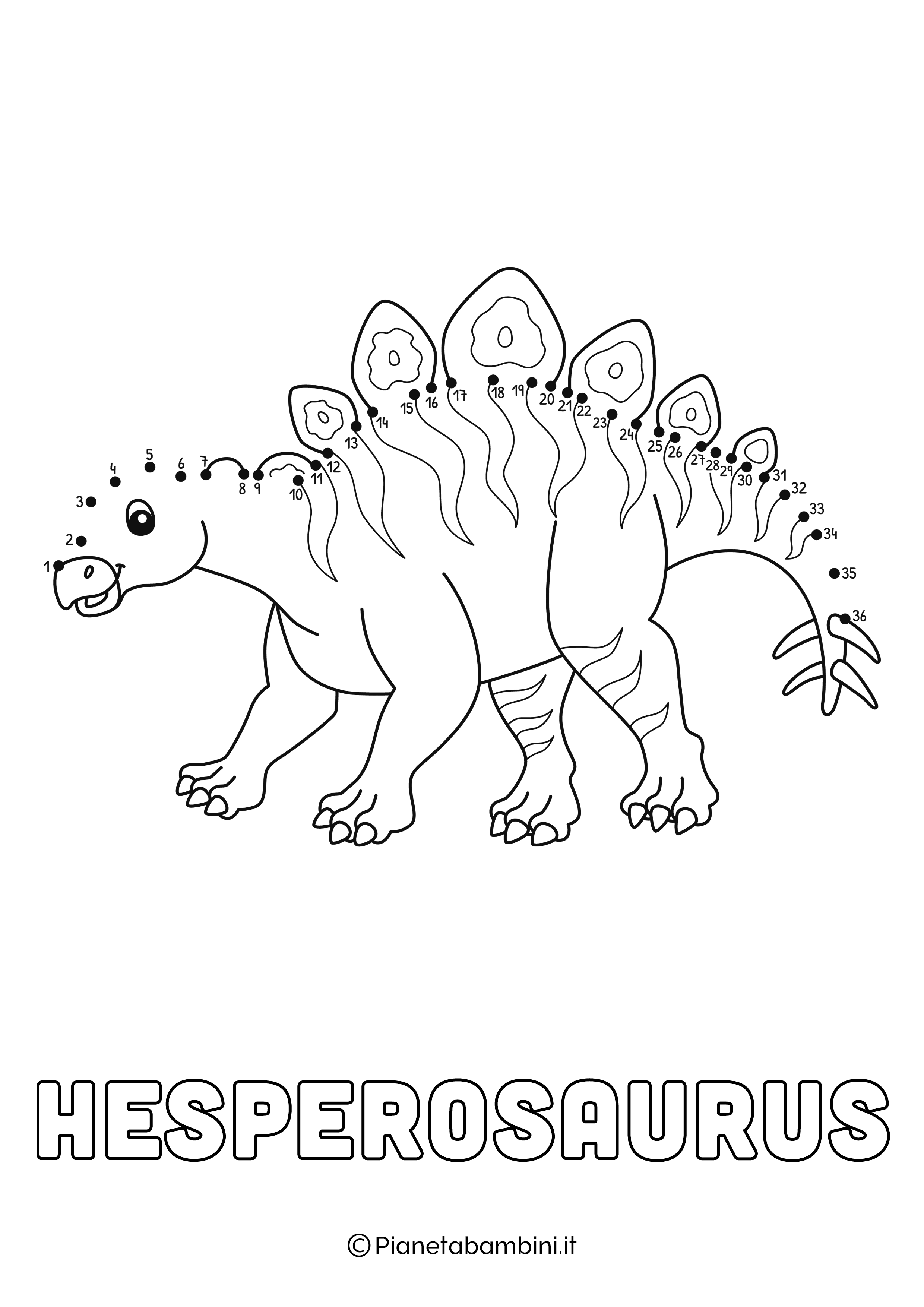 Disegno Unisci Puntini Hesperosaurus