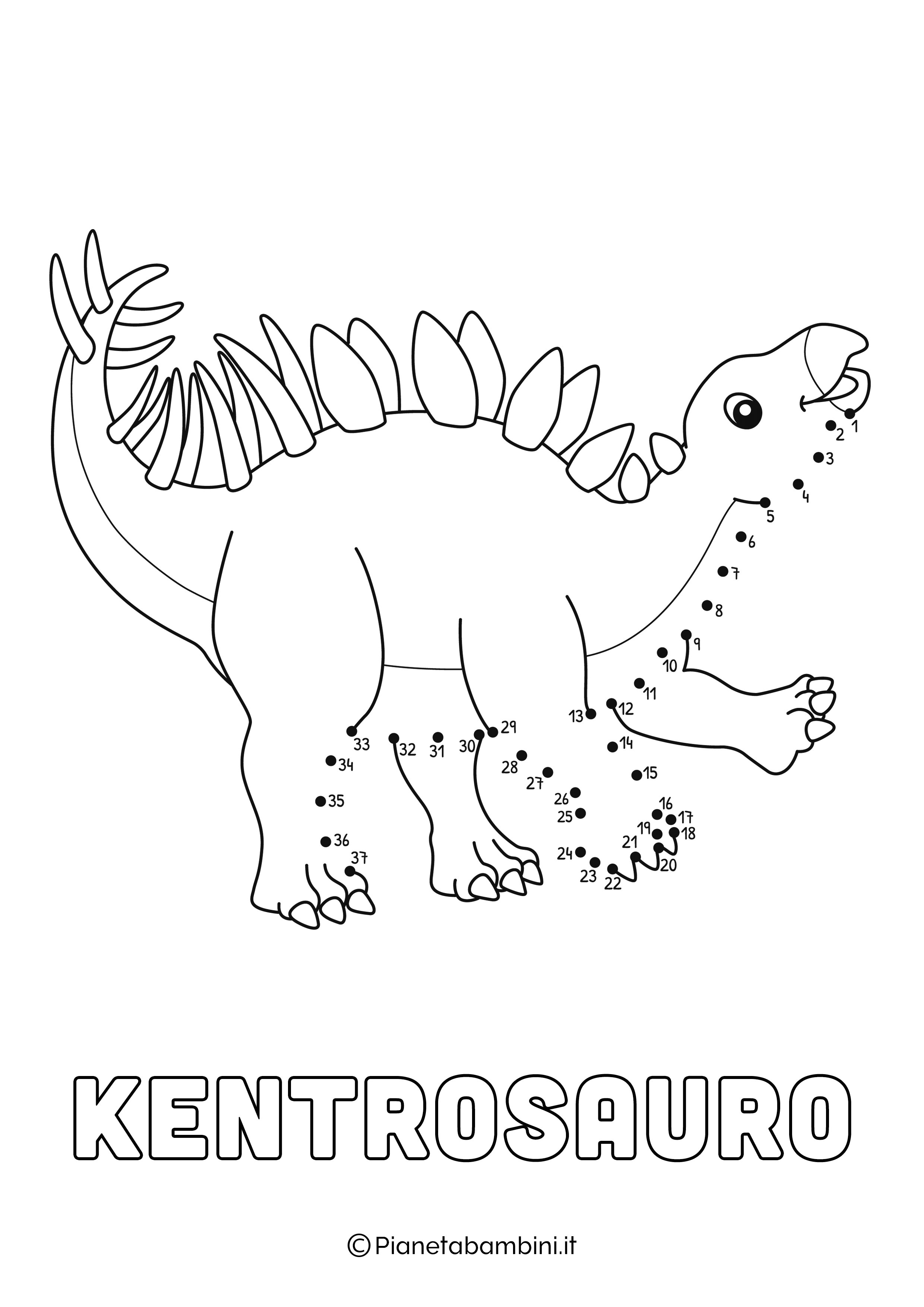 Disegno Unisci Puntini Kentrosauro