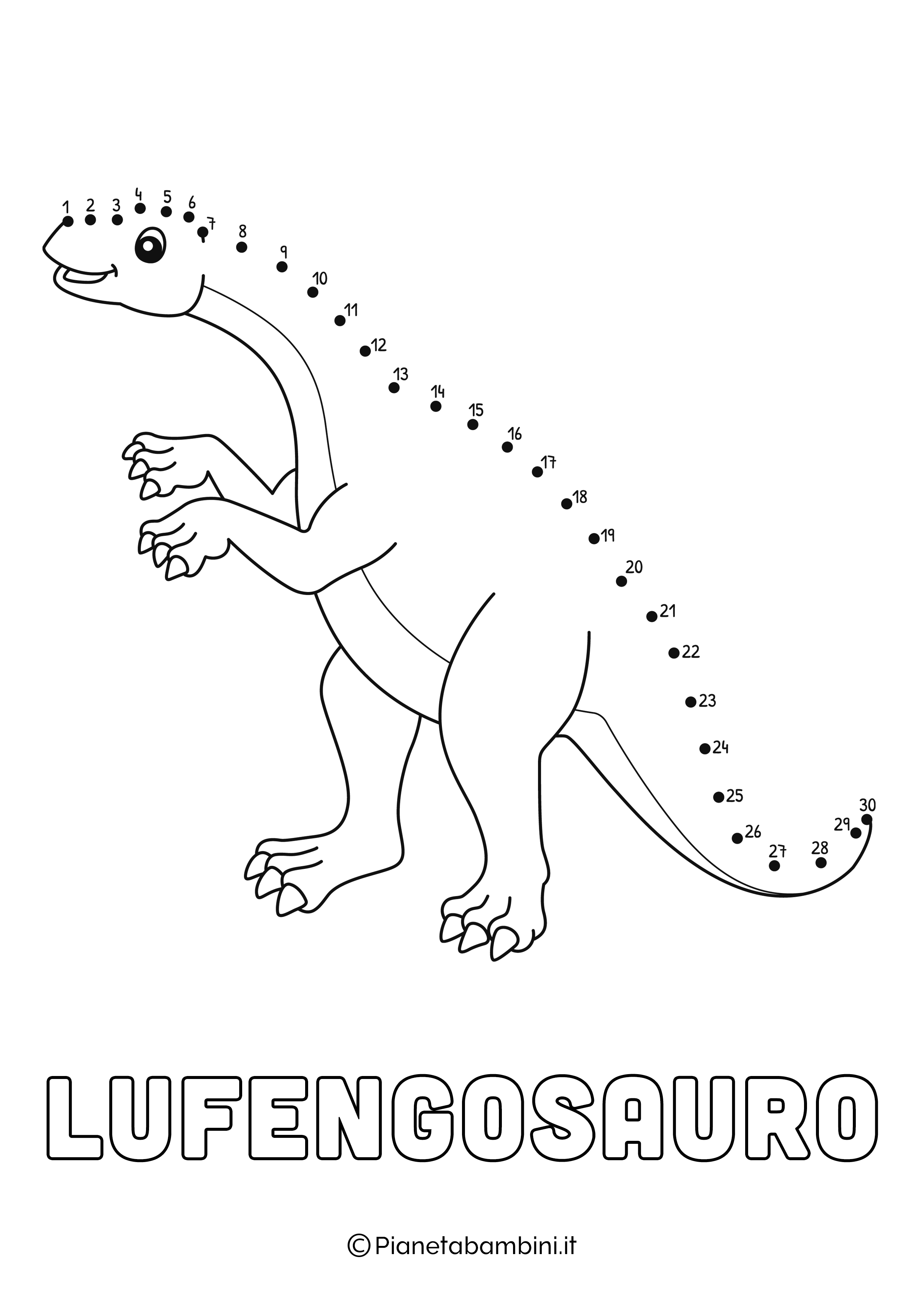 Disegno Unisci Puntini Lufengosauro