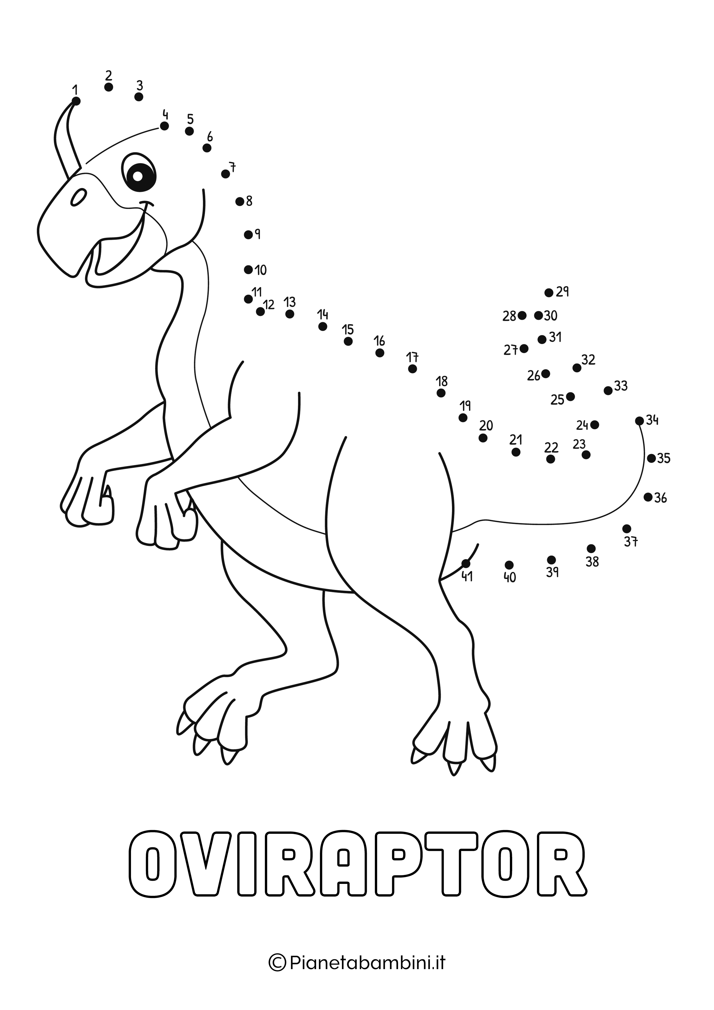 Disegno Unisci Puntini Oviraptor