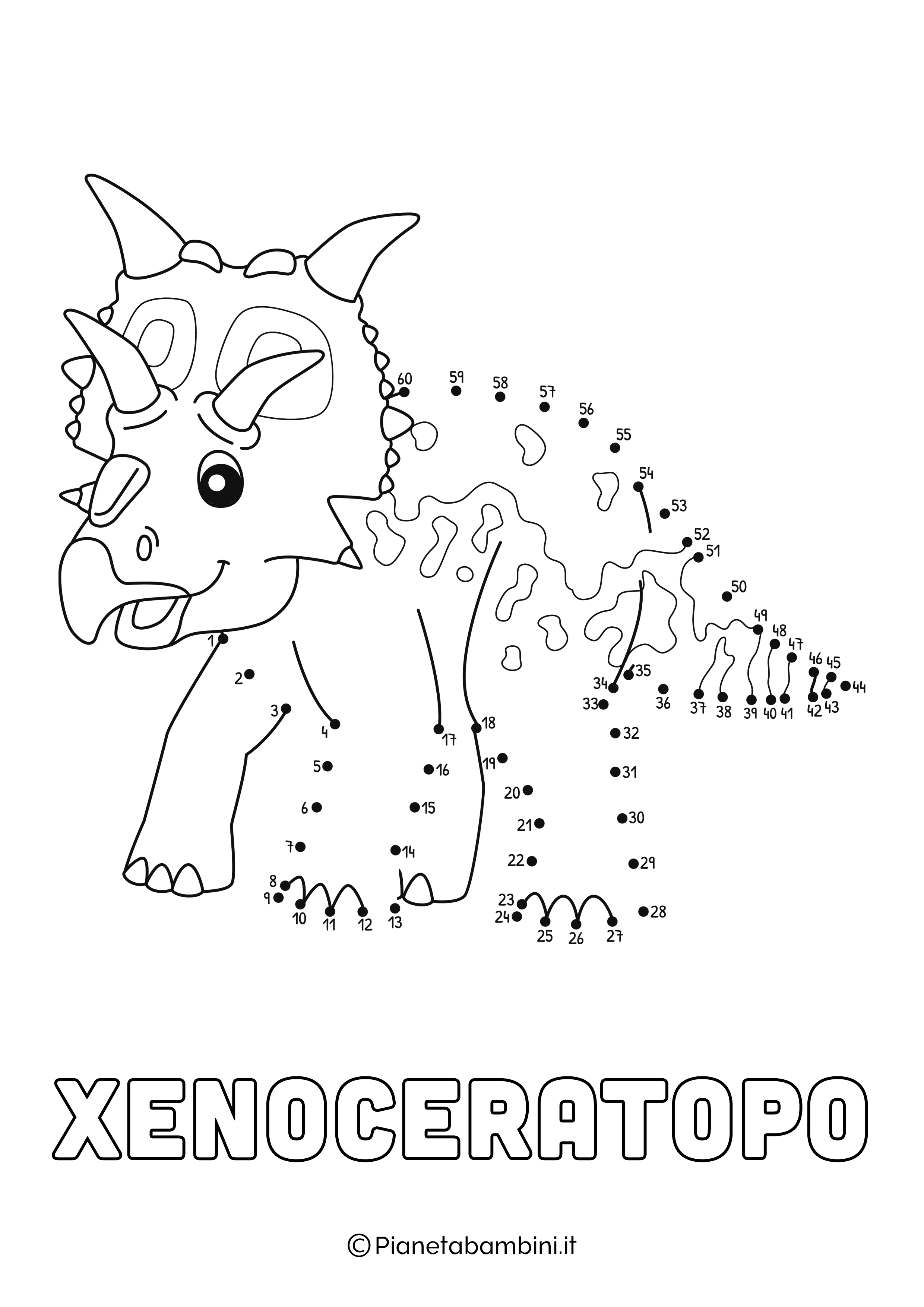 Disegno Unisci Puntini Xenoceratopo