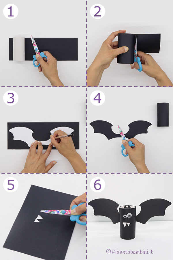 Come creare il pipistrello con rotolo di carta igienica
