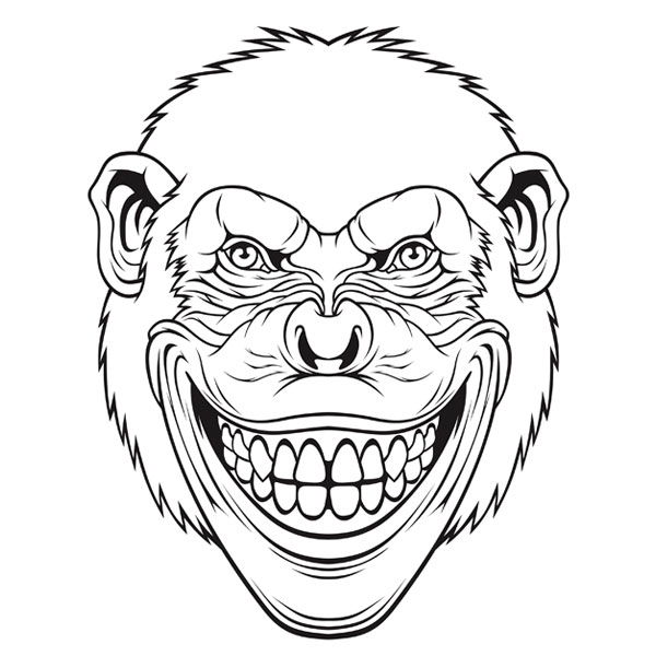 Maschera della scimmia cattiva da stampare e ritagliare