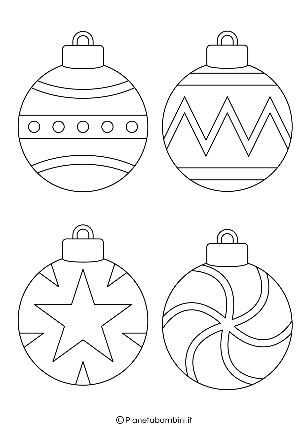 Disegno di palline di Natale piccole da colorare 2
