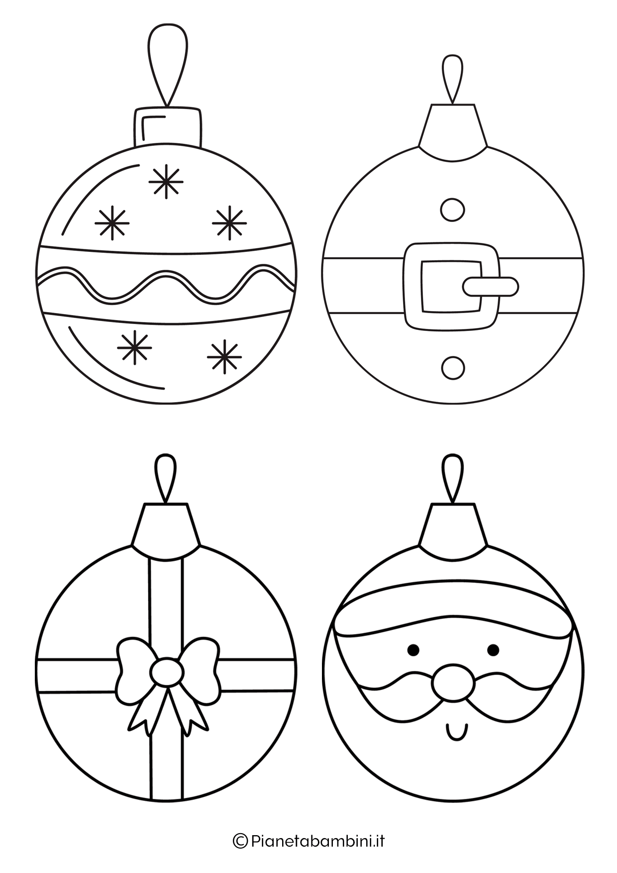 Disegno di palline di Natale piccole da colorare 3