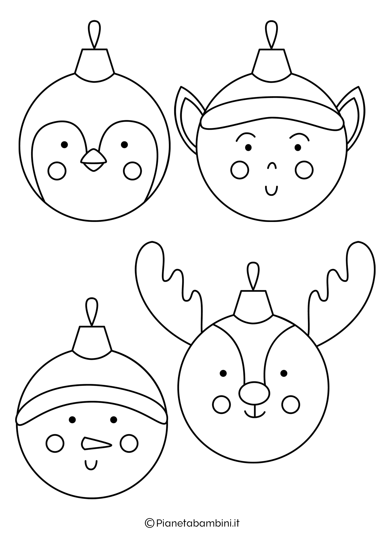 Disegno di palline di Natale piccole da colorare 4