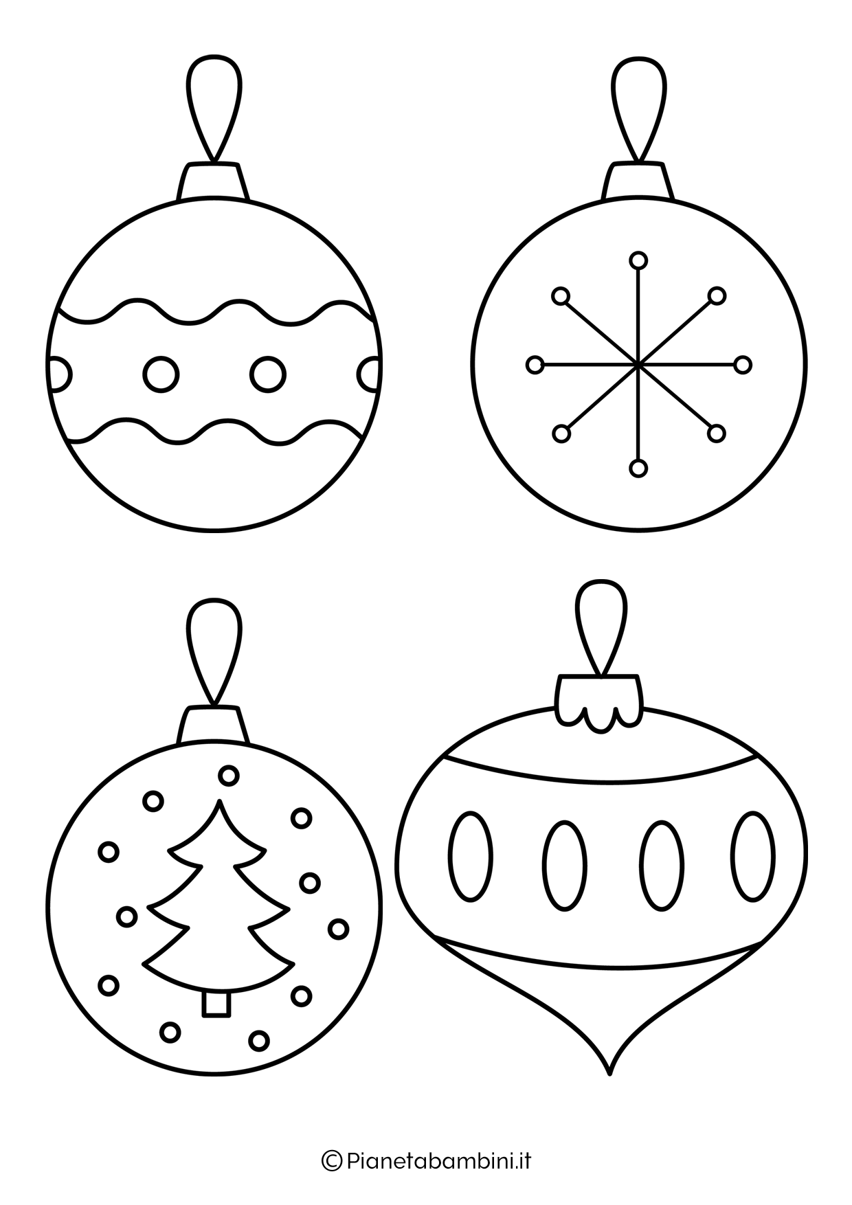 Disegno di palline di Natale piccole da colorare 6