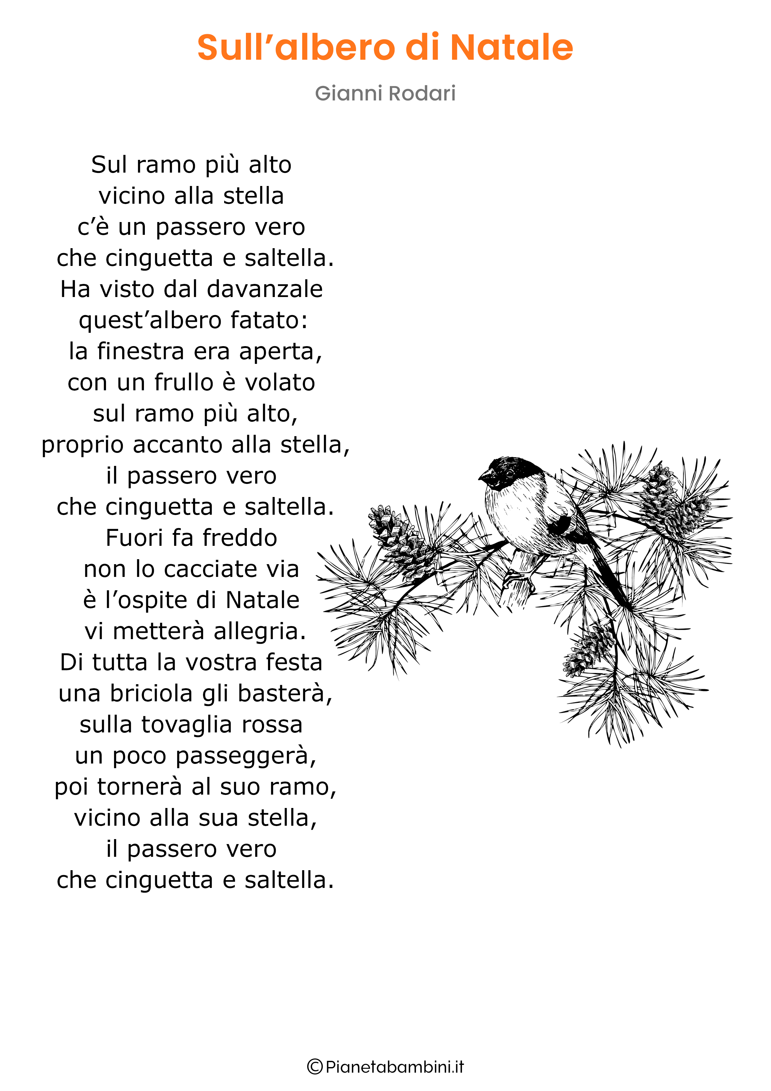 Poesia Sull'Albero Di Natale do Gianni Rodari da stampare