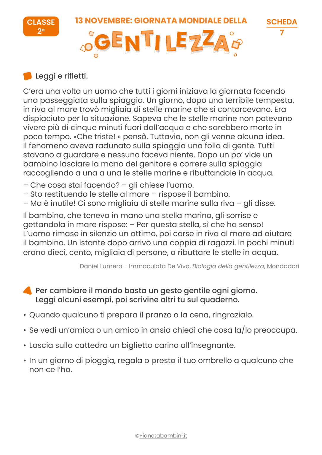 Giornata Della Gentilezza: Schede Didattiche Per La Scuola Primaria ...