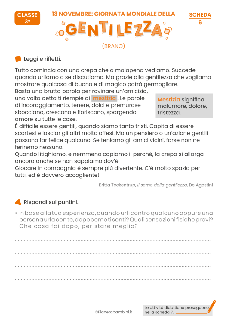 Giornata Della Gentilezza: Schede Didattiche Per La Scuola Primaria ...