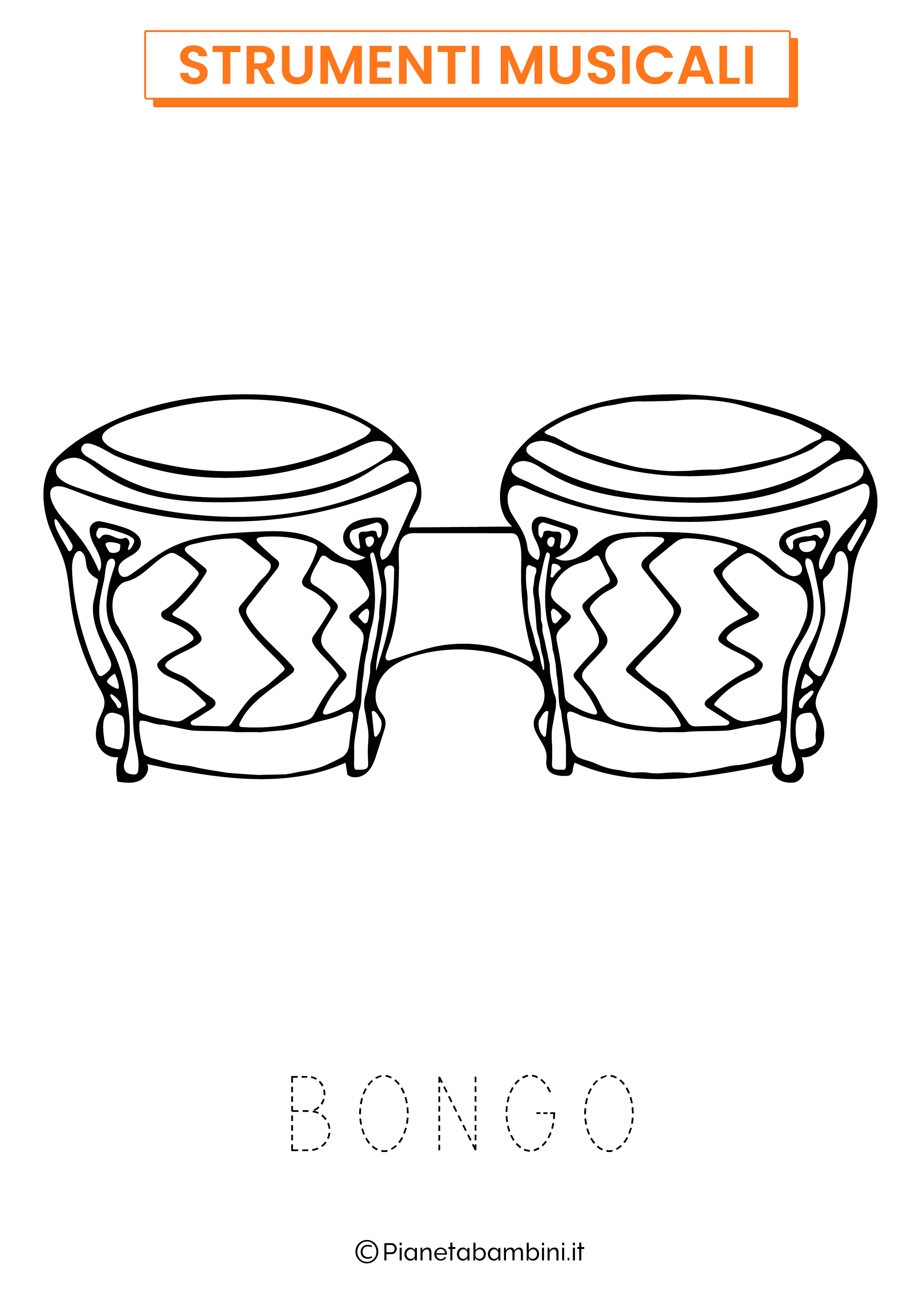Disegno di bongo da colorare
