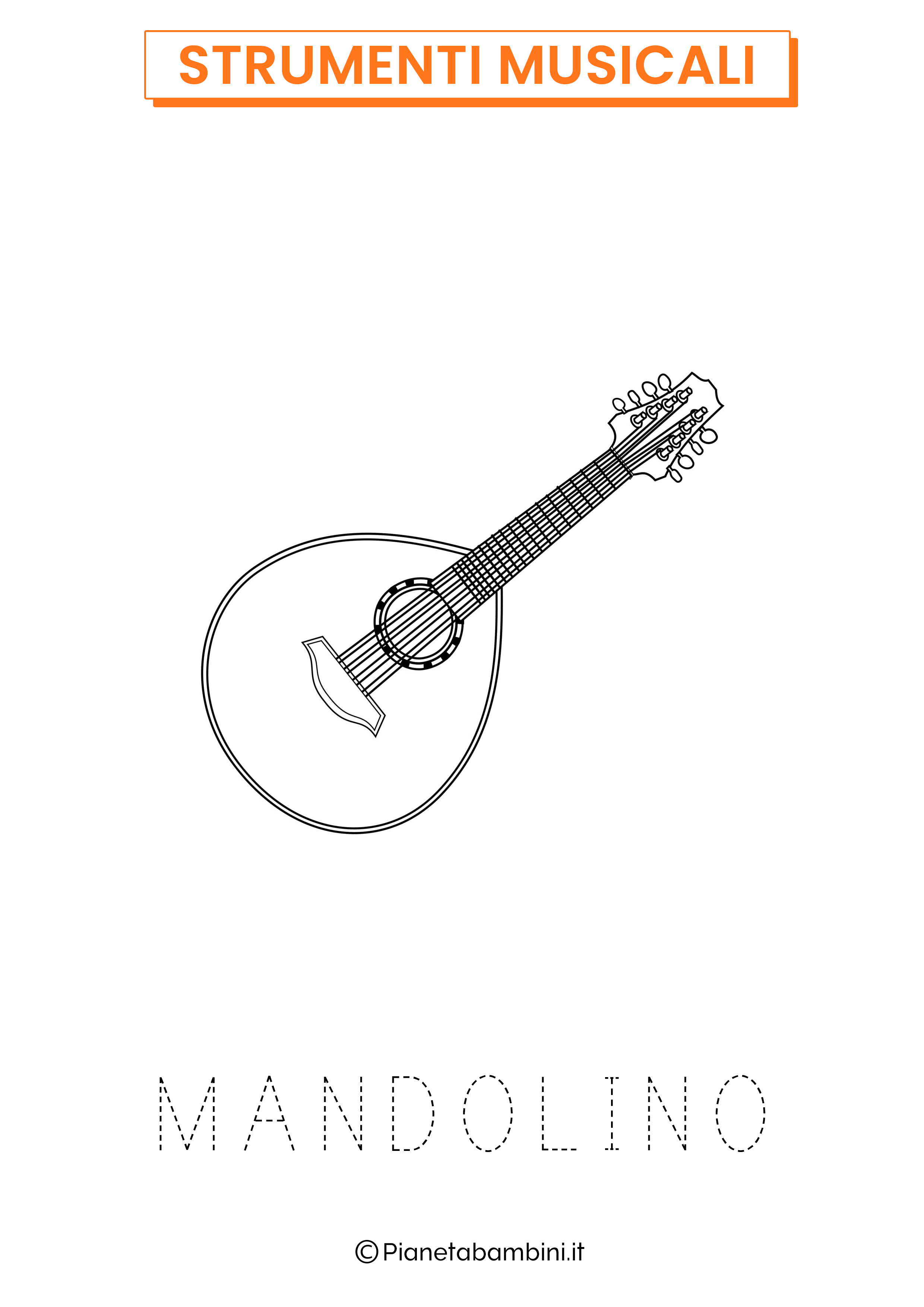 Disegno di mandolino da colorare