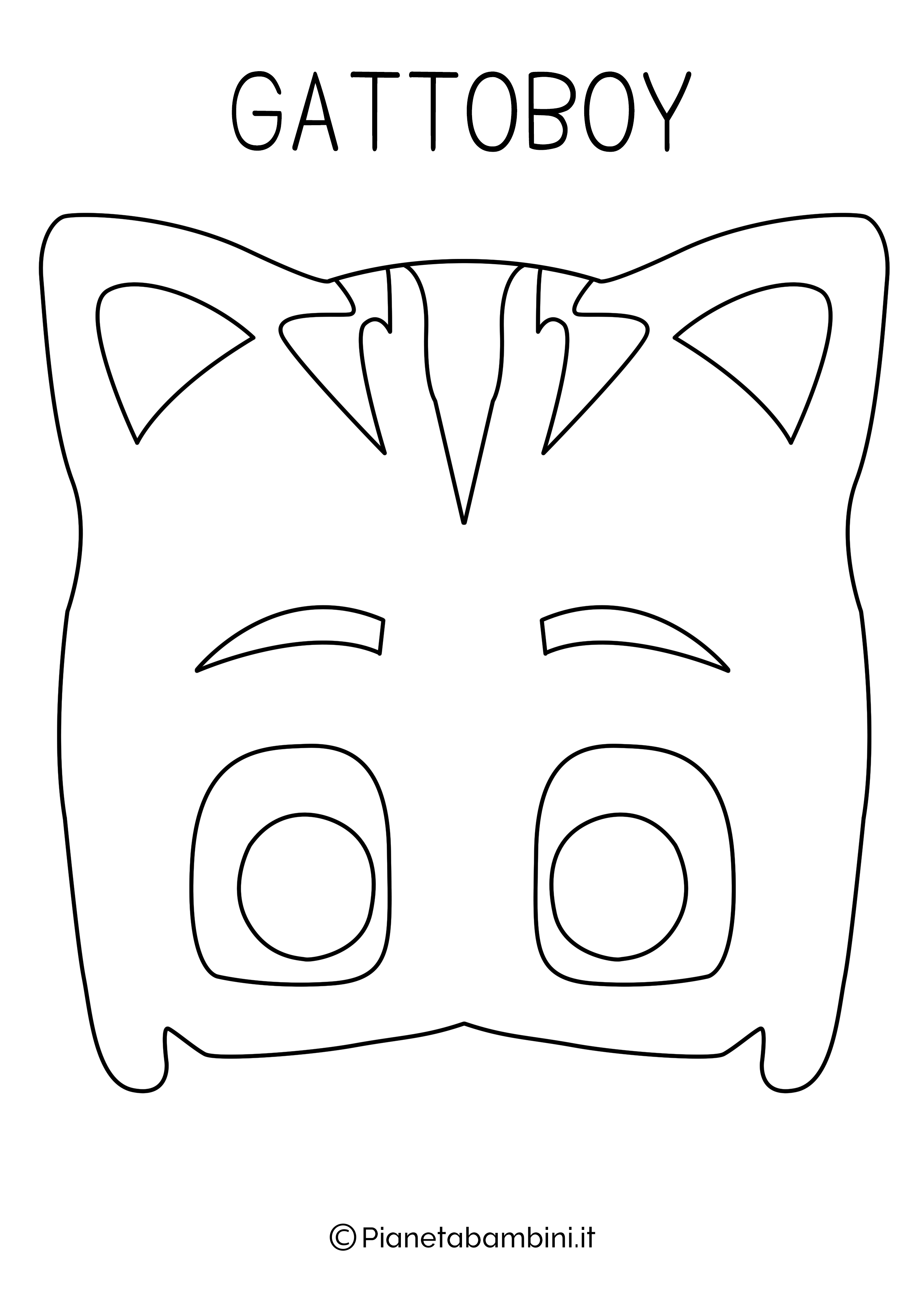 Maschera Gattoboy Super Pigiamini Da stampare e Colorare