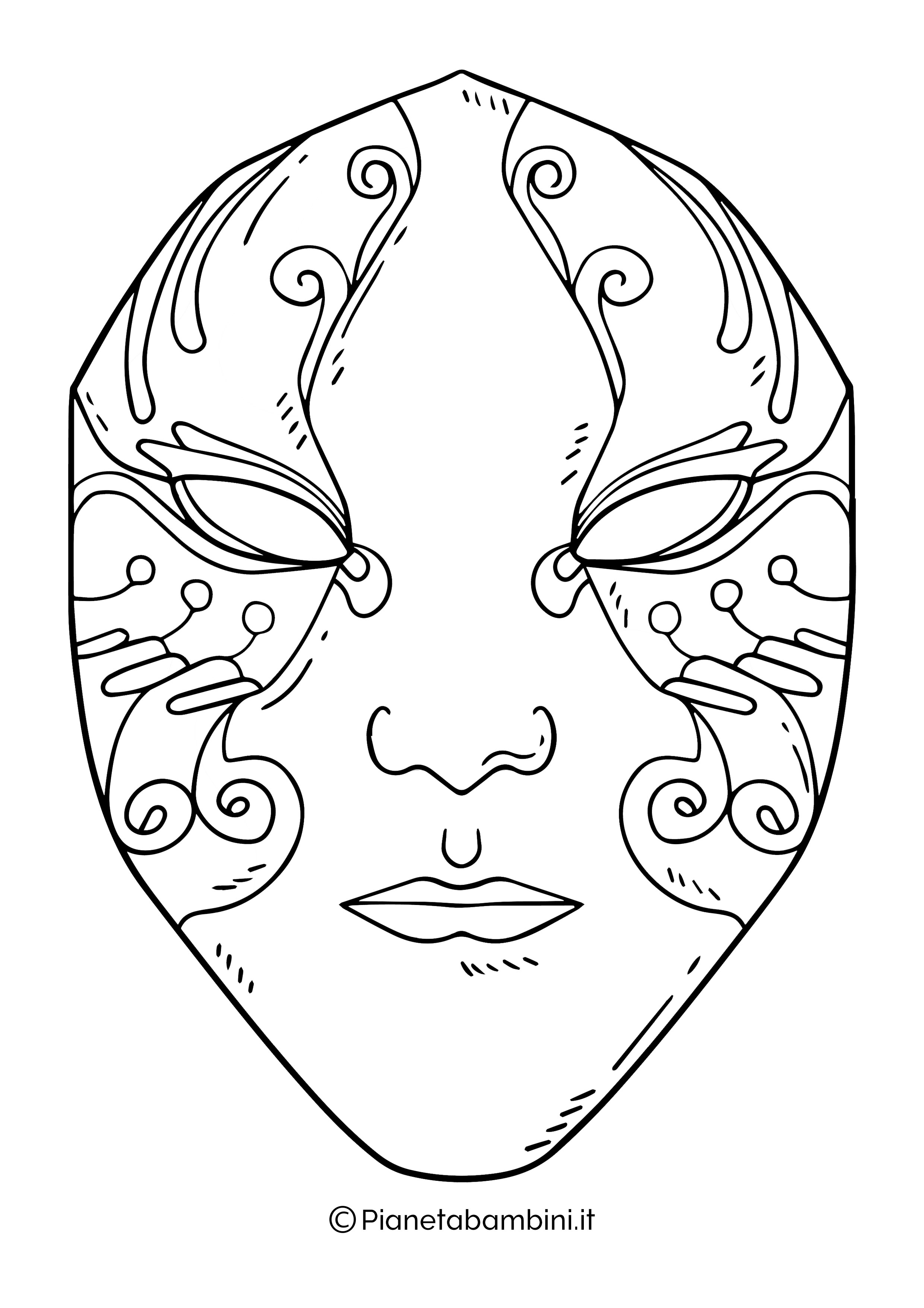 Maschera Veneziana da stampare e colorare 20