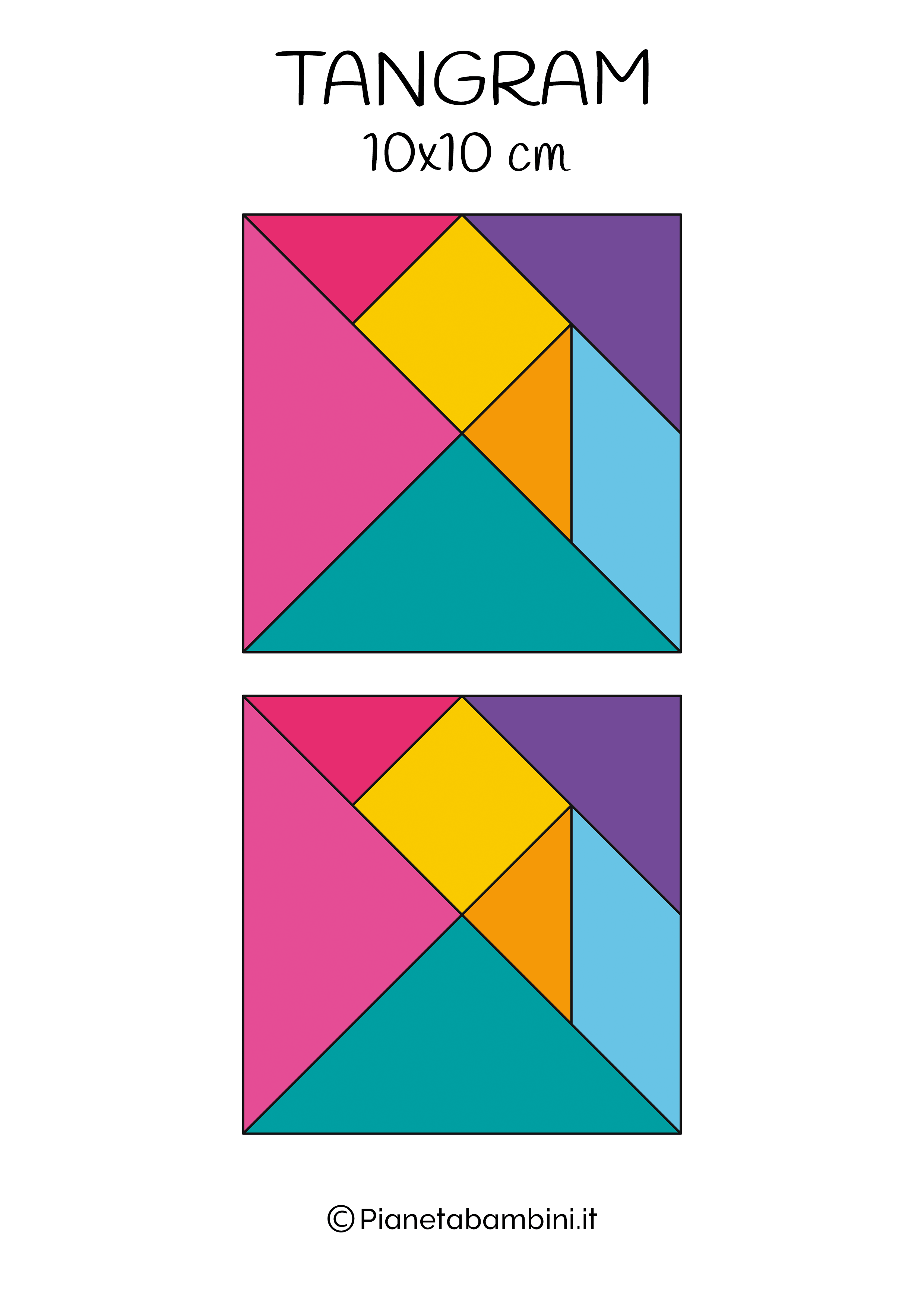 Tangram Colorato 10x10 da stampare