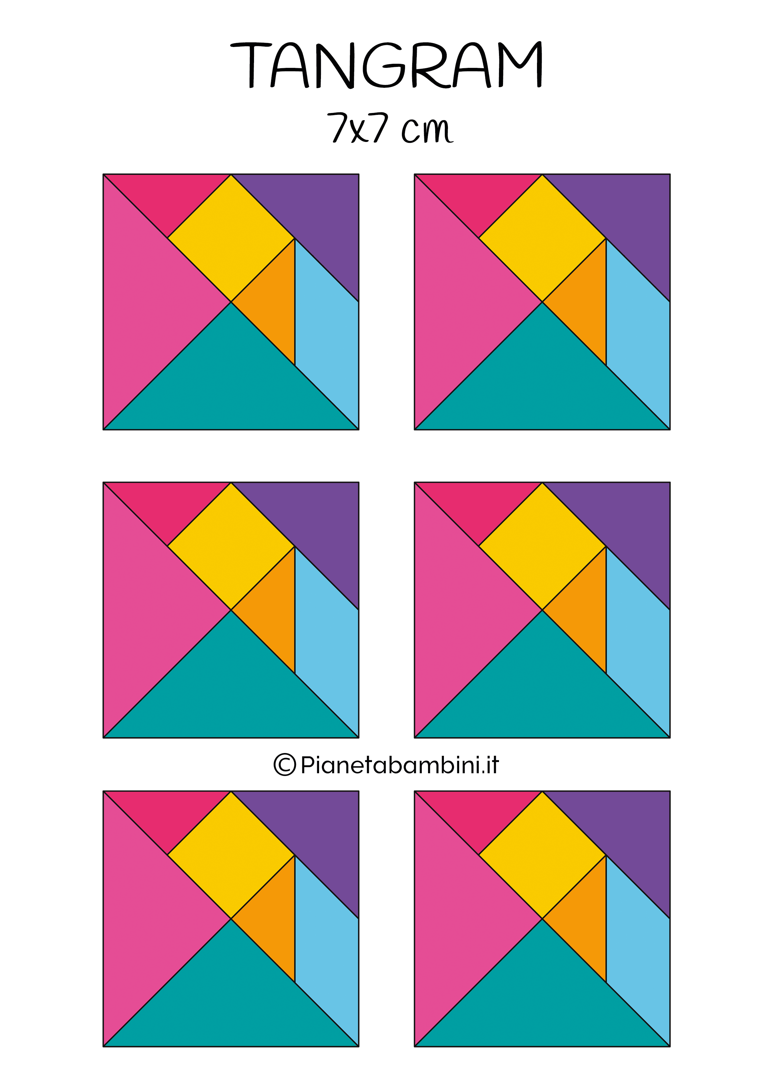 Tangram Colorato 7x7 da stampare