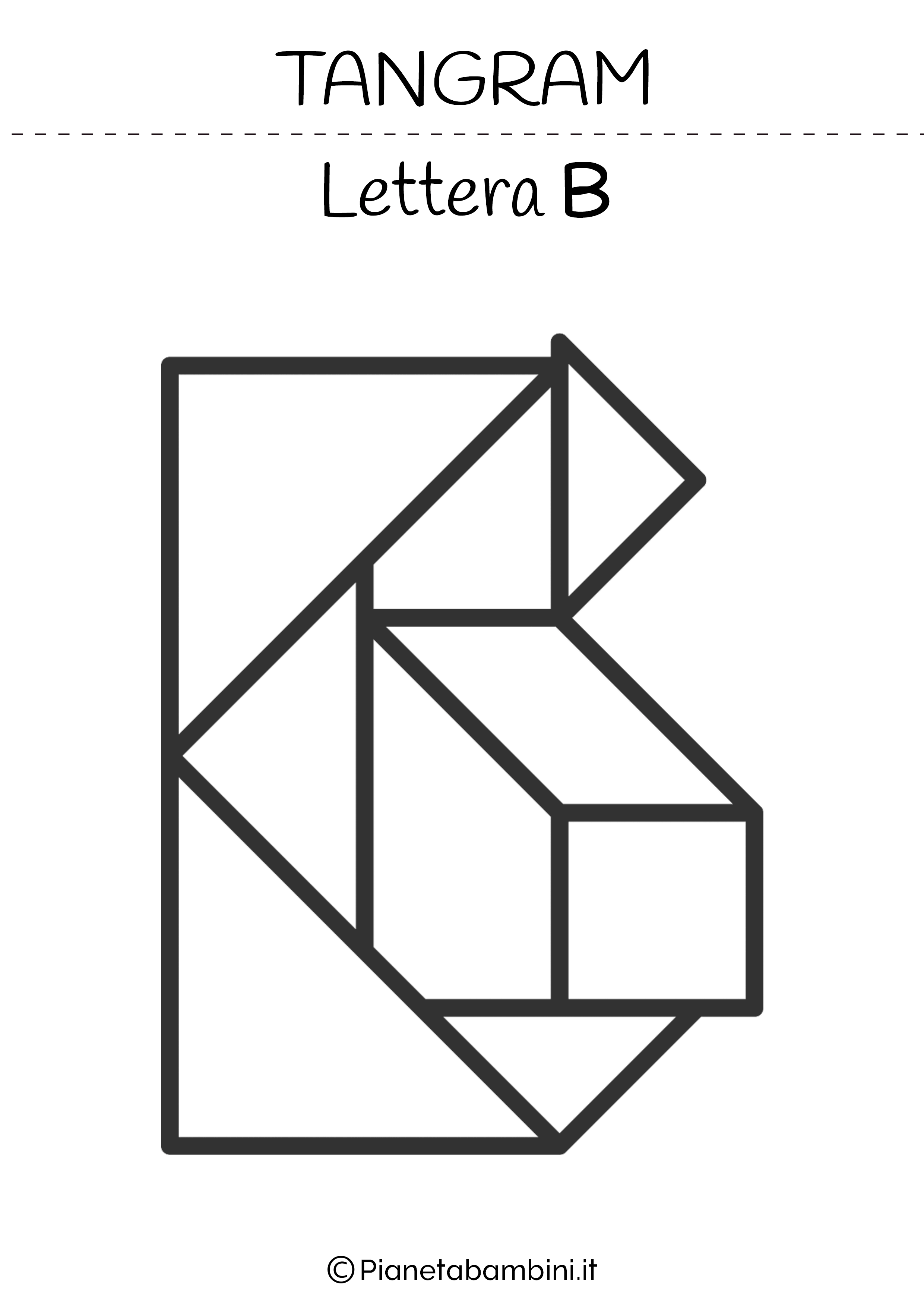Tangram Lettera B da stampare