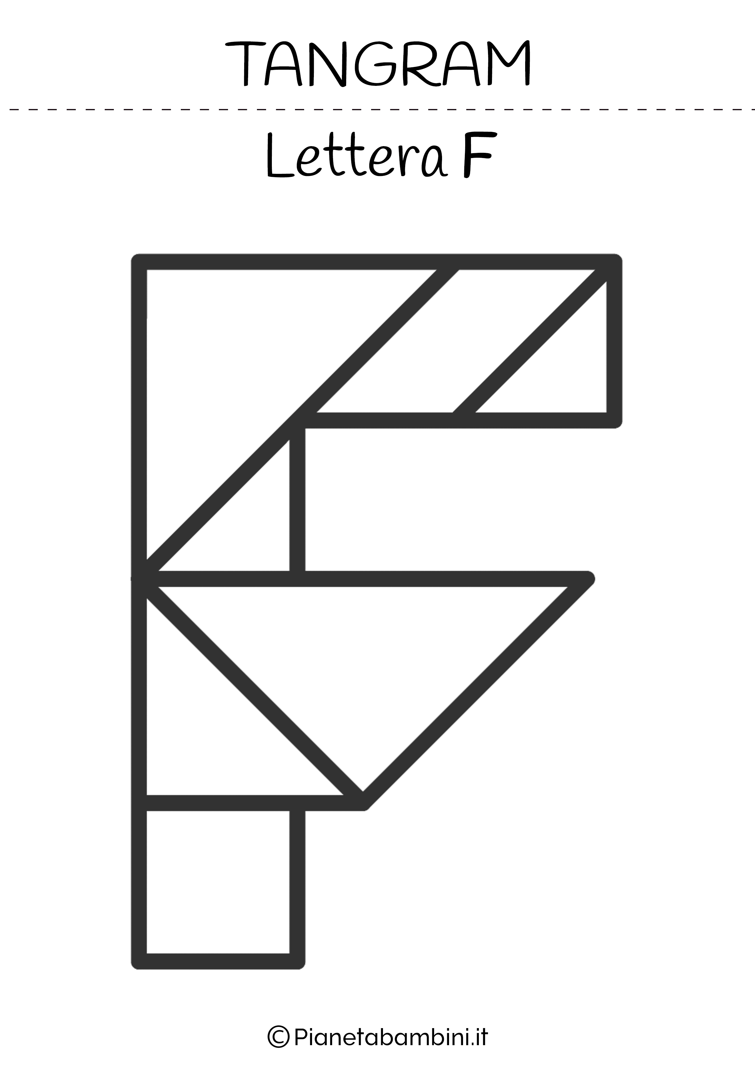 Tangram Lettera F da stampare