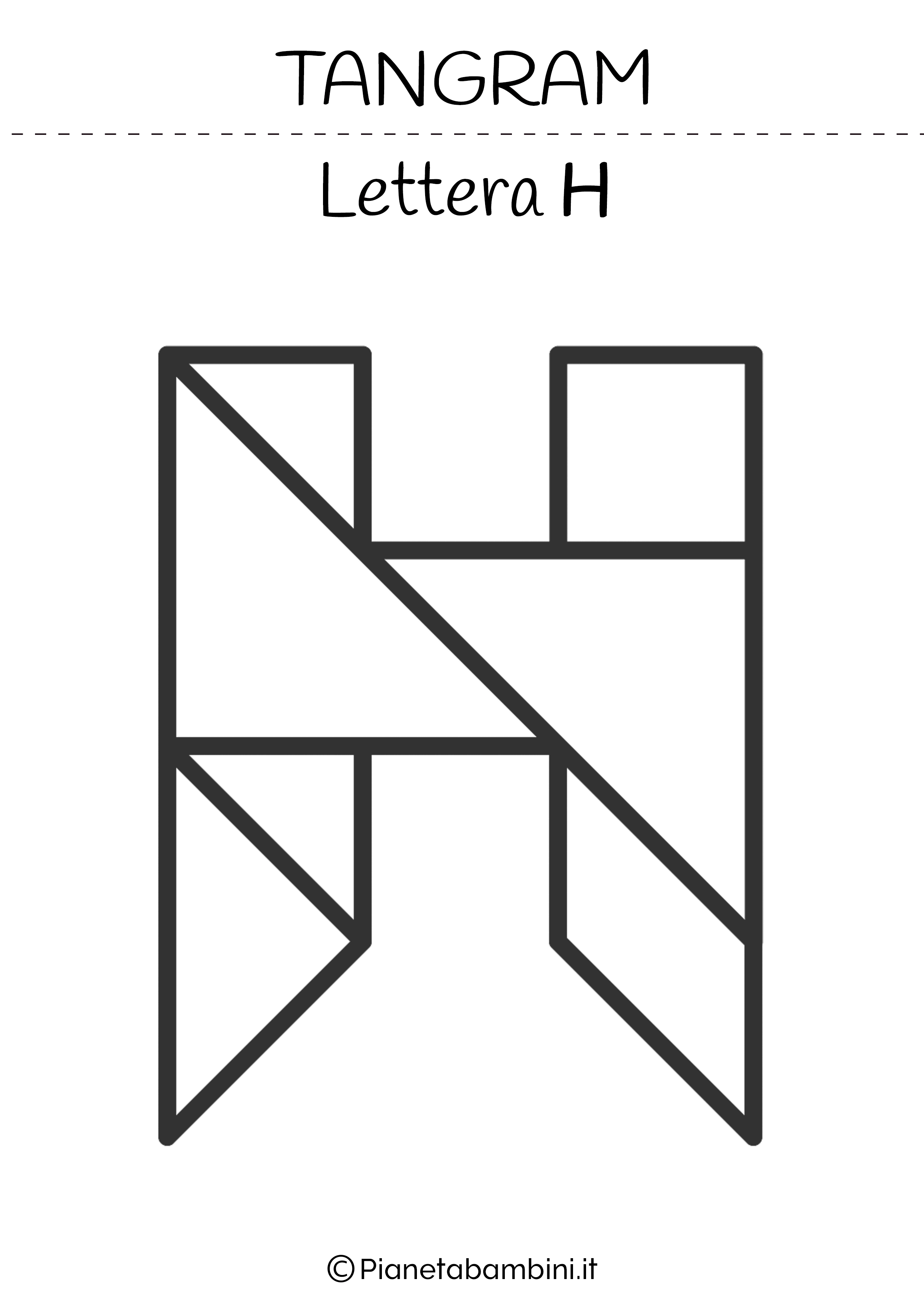 Tangram Lettera H da stampare